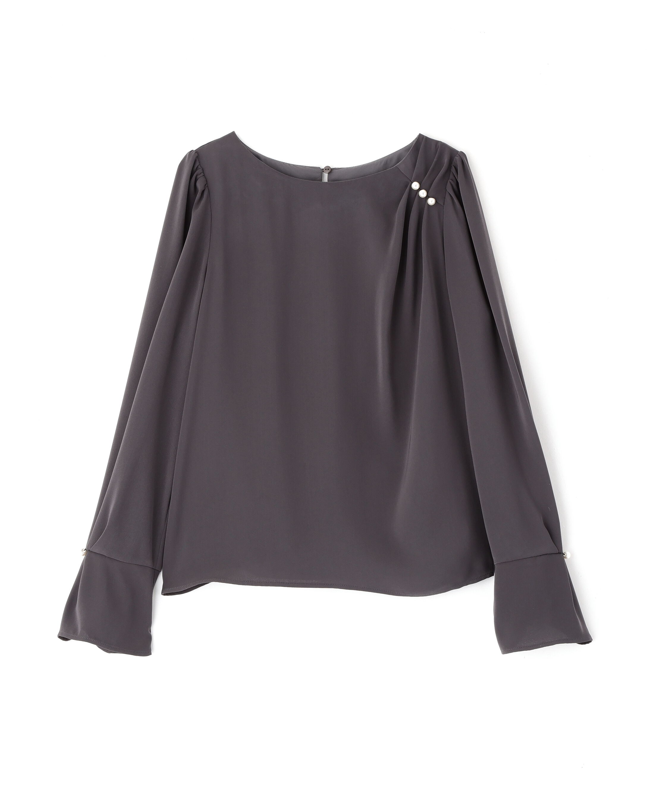 PROPORTION BODY DRESSING「パール付きニュアンスネックブラウス 26SS」|シャツ・ブラウス|