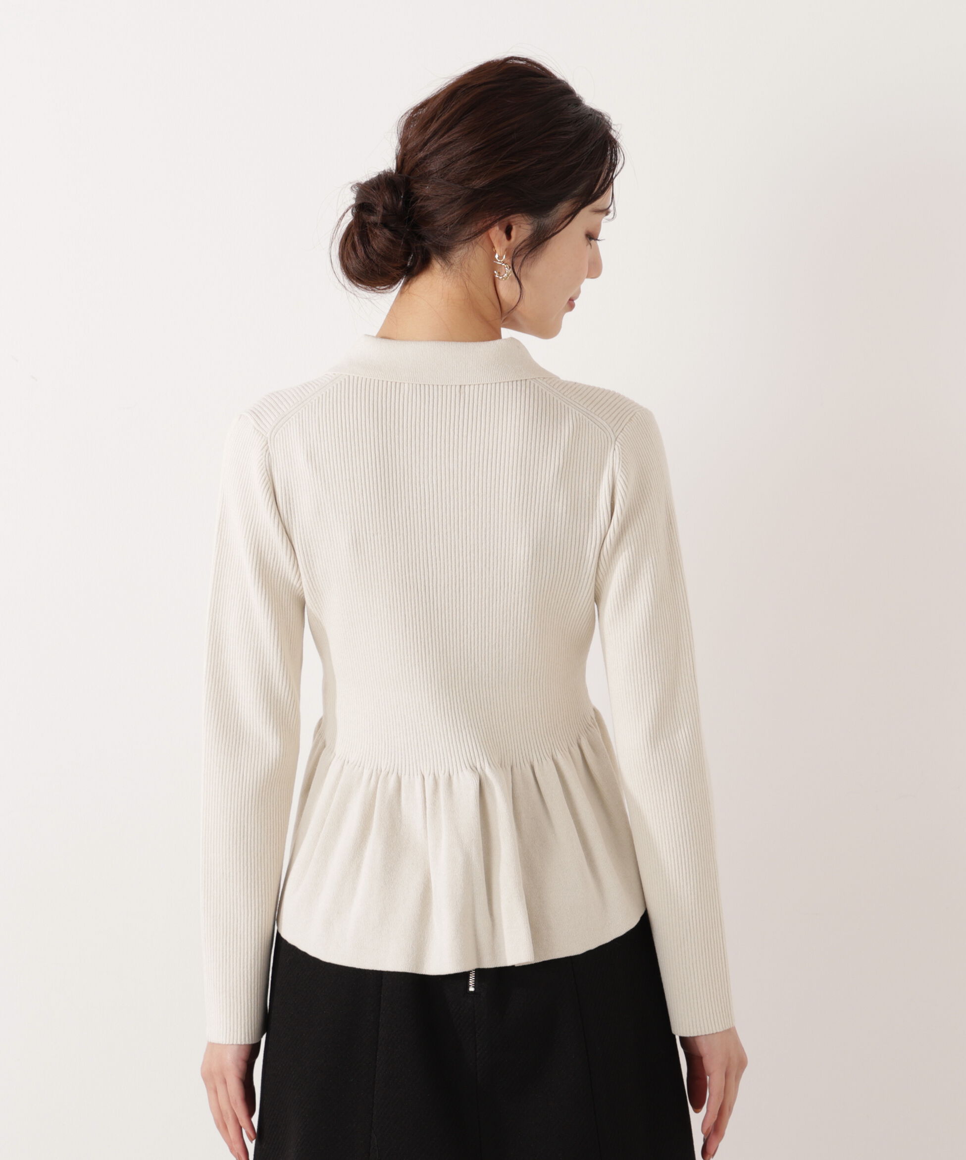 PROPORTION BODY DRESSING「＜ハンドウォッシャブル＞ペプラムポロニット 26SS」|ニット・セーター|