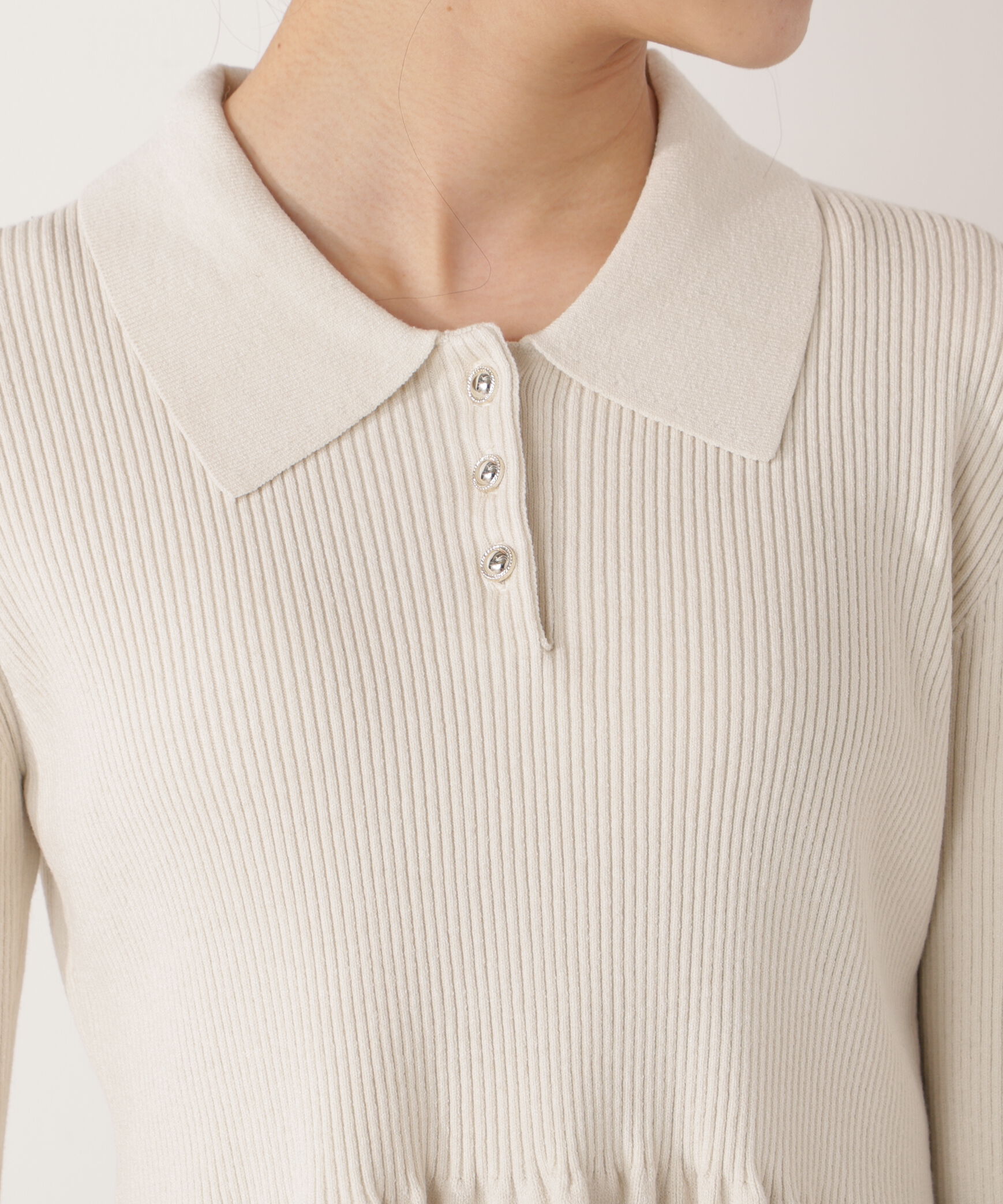 PROPORTION BODY DRESSING「＜ハンドウォッシャブル＞ペプラムポロニット 26SS」|ニット・セーター|