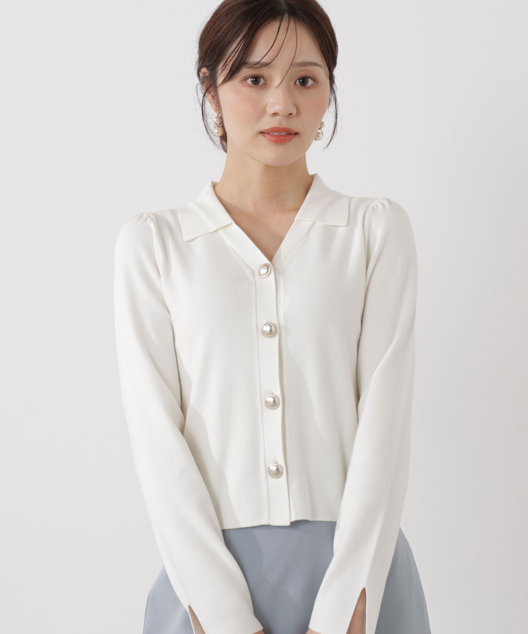 PROPORTION BODY DRESSING「＜ウォッシャブル/UV＞衿付き総針ニット」|ニット・セーター|