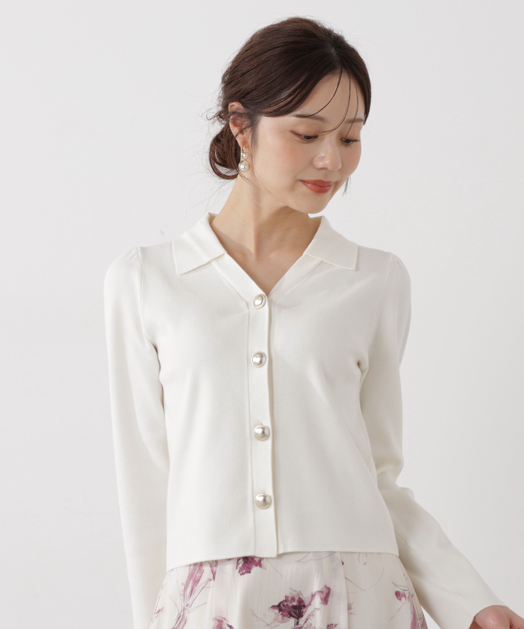 PROPORTION BODY DRESSING「＜ウォッシャブル/UV＞衿付き総針ニット」|ニット・セーター|