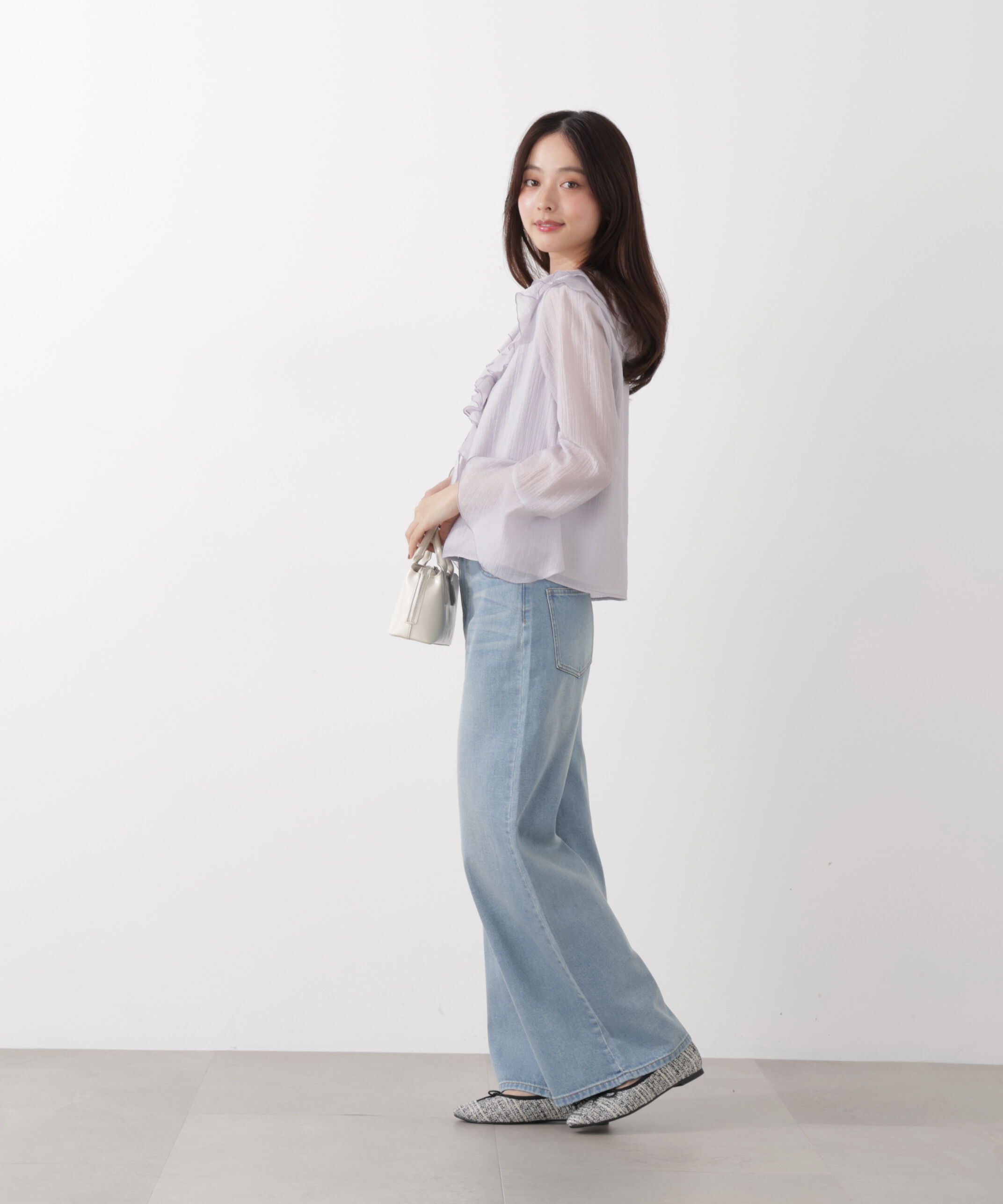 PROPORTION BODY DRESSING「シアー楊柳ラッフルブラウス　26SS」|シャツ・ブラウス|