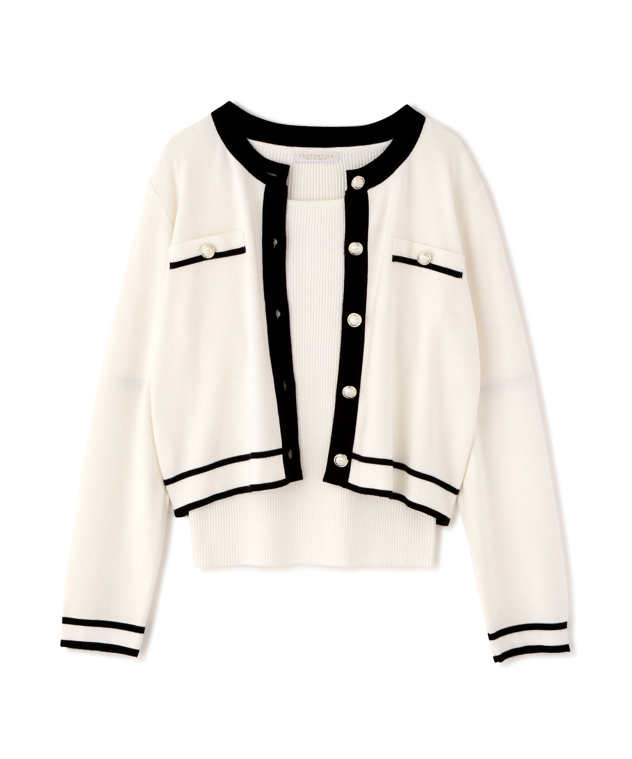 PROPORTION BODY DRESSING「バイカラーアンサンブル　26SS」|ニット・セーター|