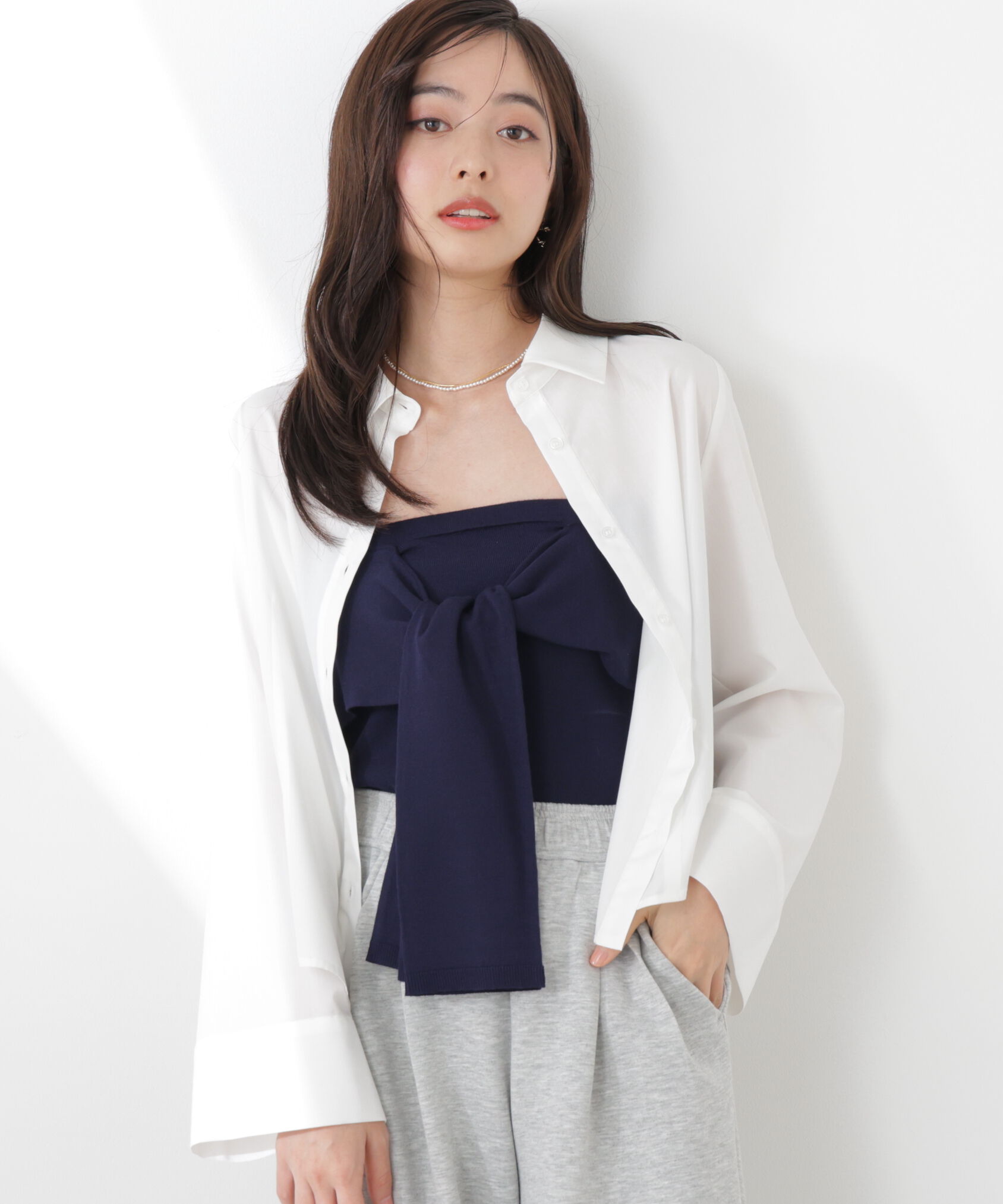 PROPORTION BODY DRESSING「〈a/mie〉リボンニットビスチェ　26SS」|カーディガン|