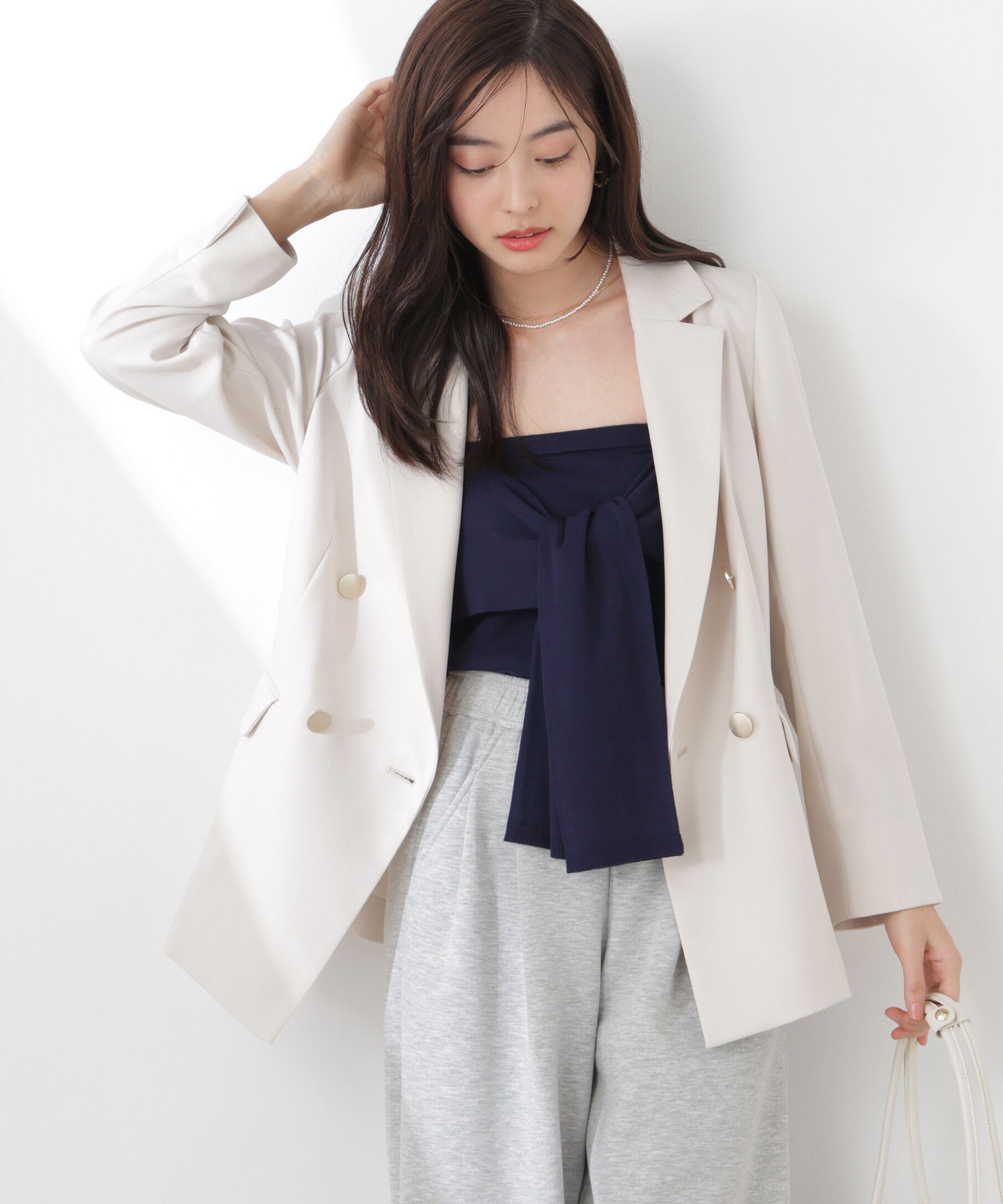 PROPORTION BODY DRESSING「〈a/mie〉リボンニットビスチェ　26SS」|カーディガン|