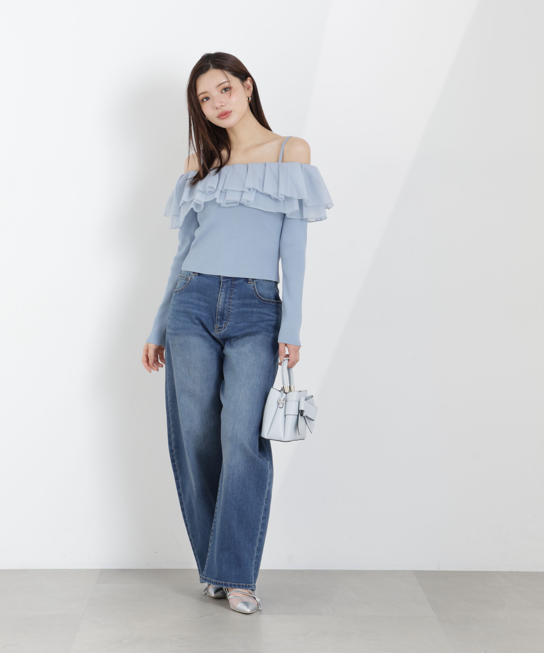 PROPORTION BODY DRESSING「〈a/mie〉フリルリブニット　26SS」|カーディガン|