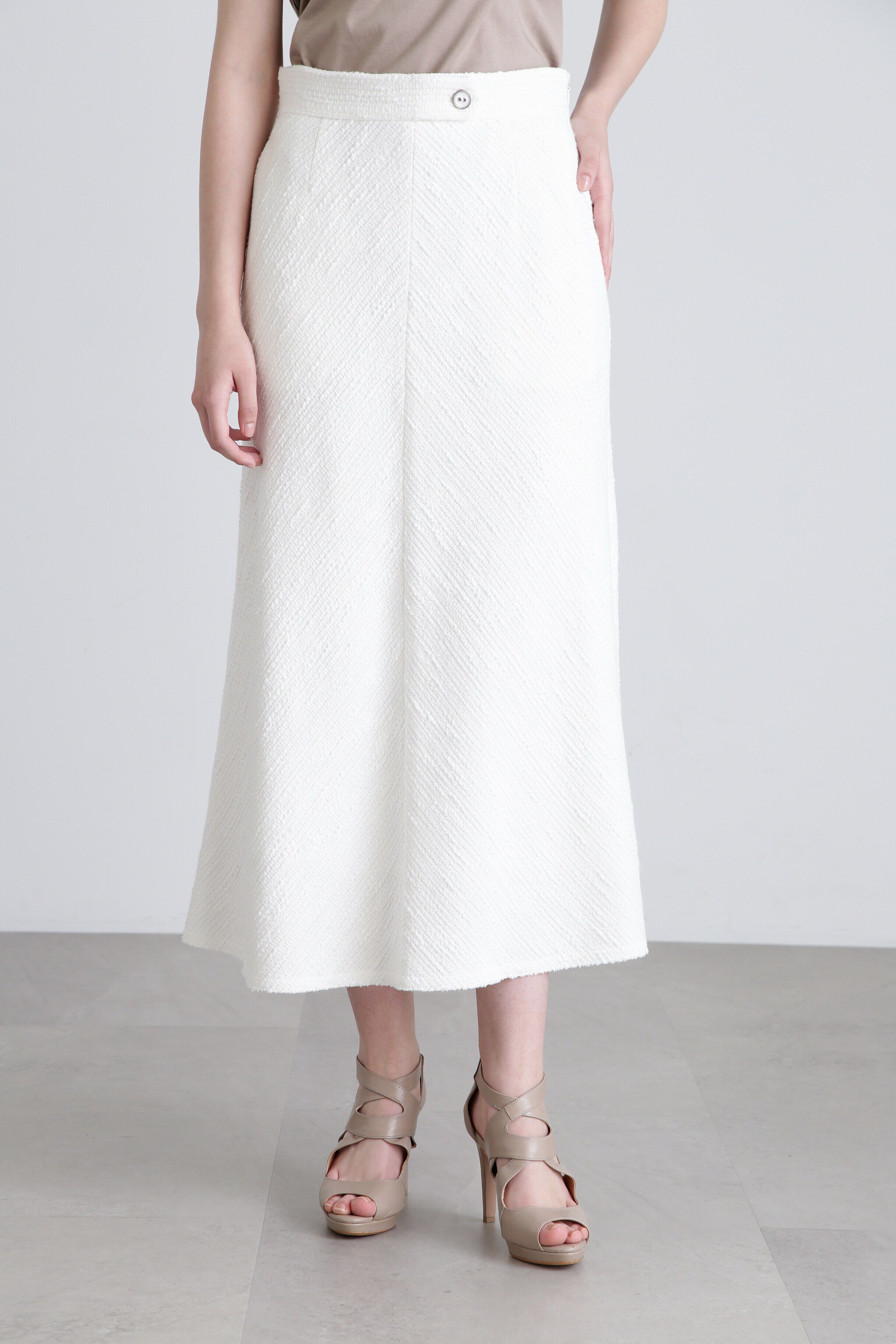  「◆ツイードフレアスカート」|スカート|ホワイト