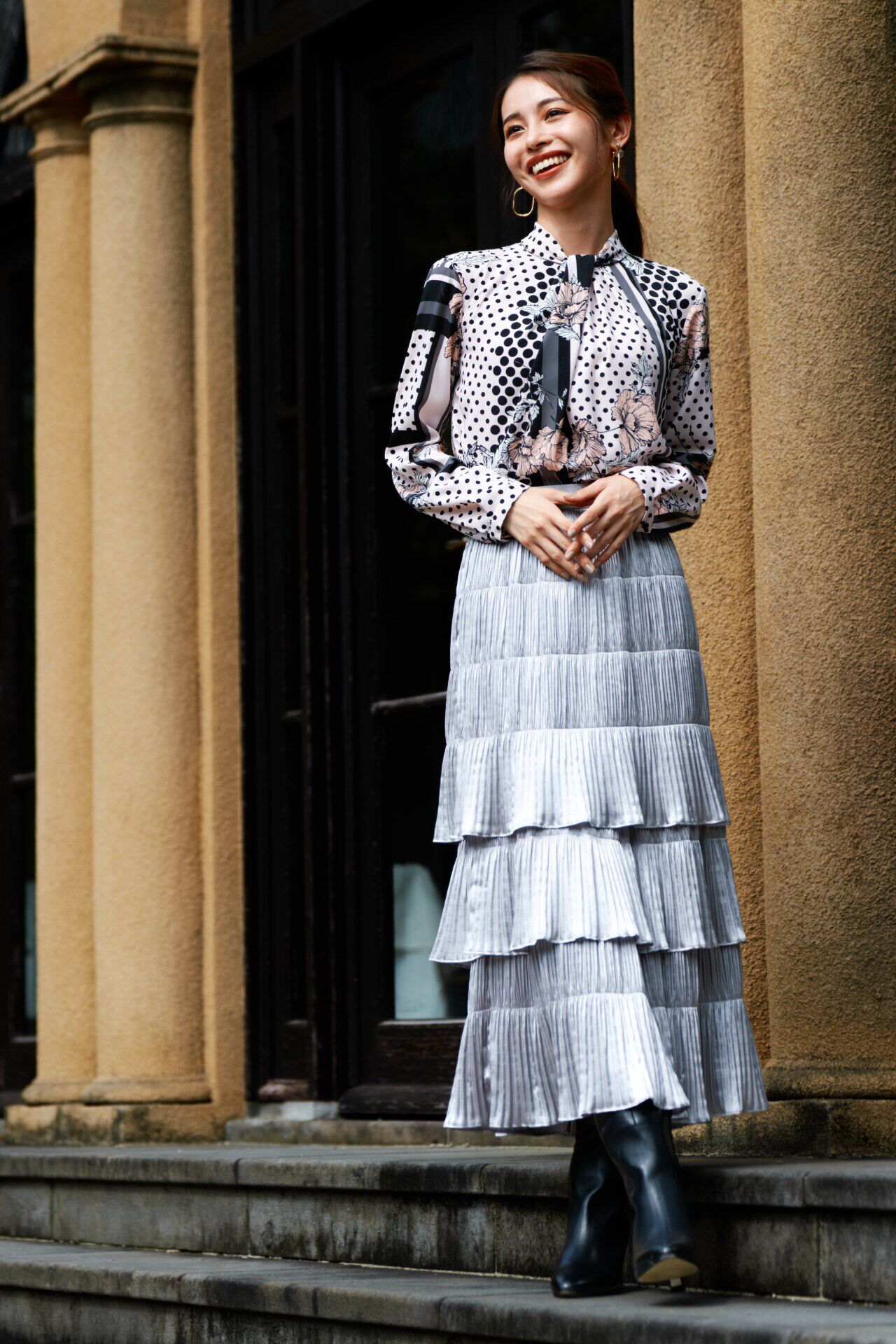  「◆クリスタルプリーツティアードスカート」|スカート|