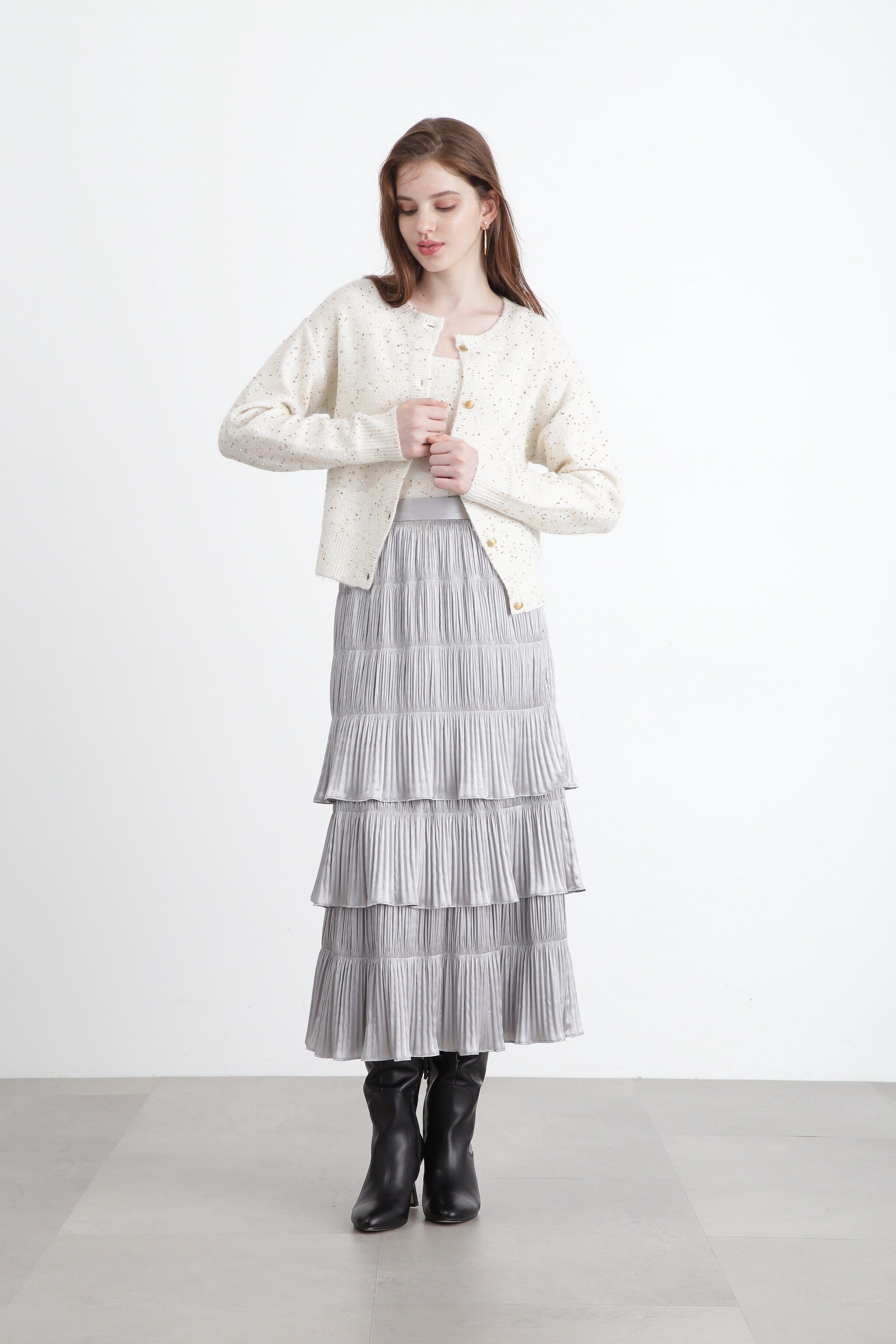  「◆クリスタルプリーツティアードスカート」|スカート|