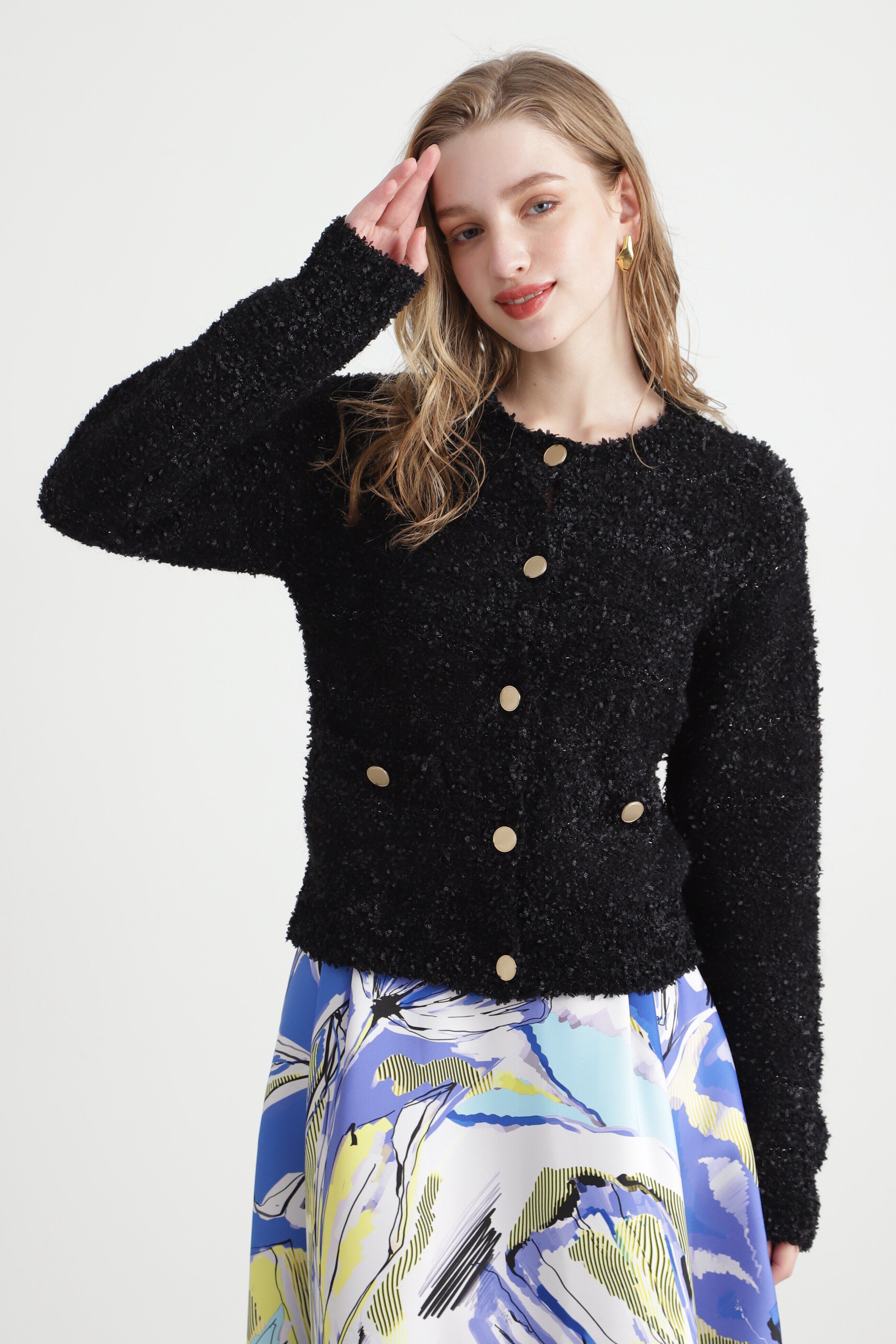  「◆フラッグモールボーダーカーディガン」|その他|ブラック