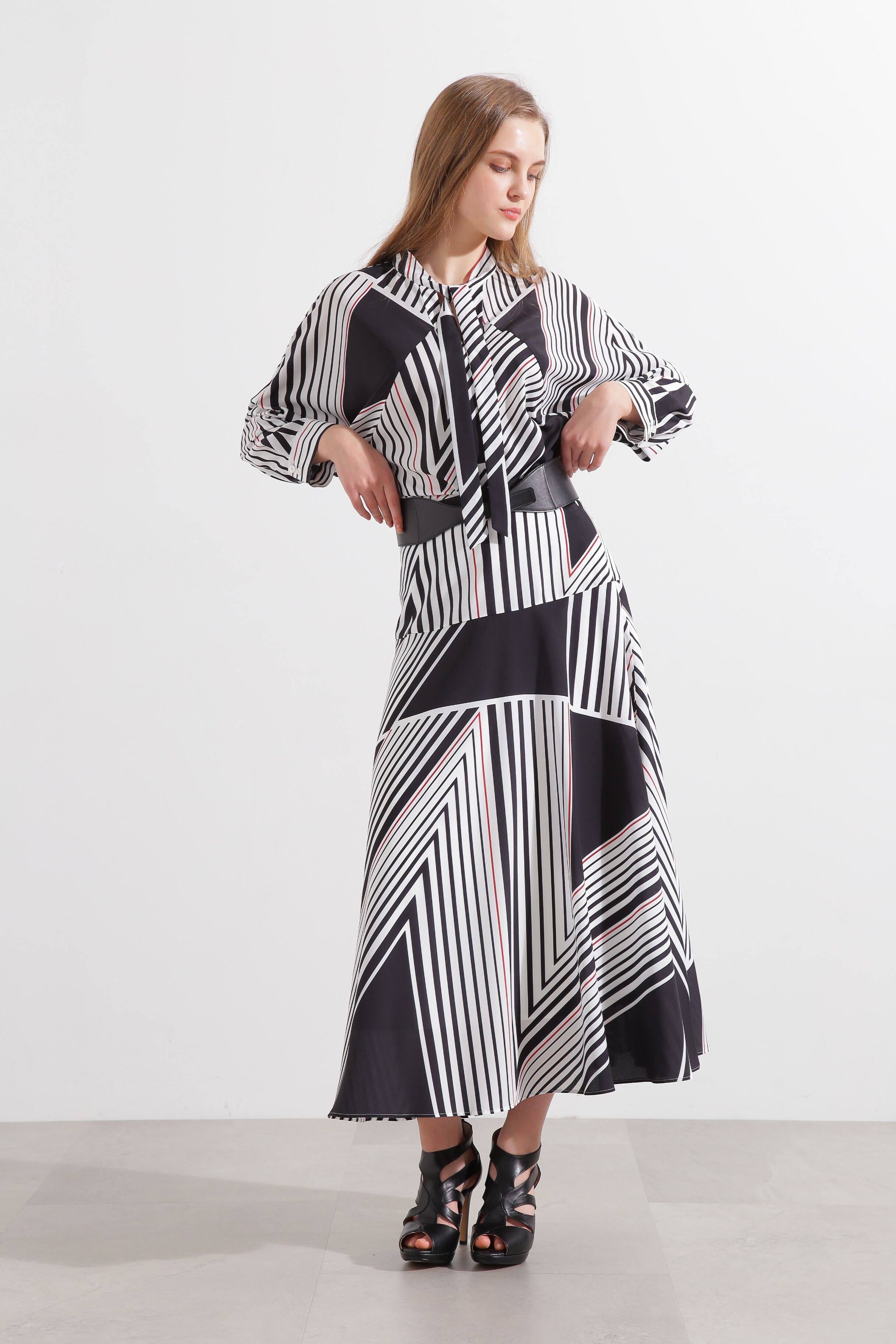  「◆トライアングルボーダープリントスカート」|スカート|