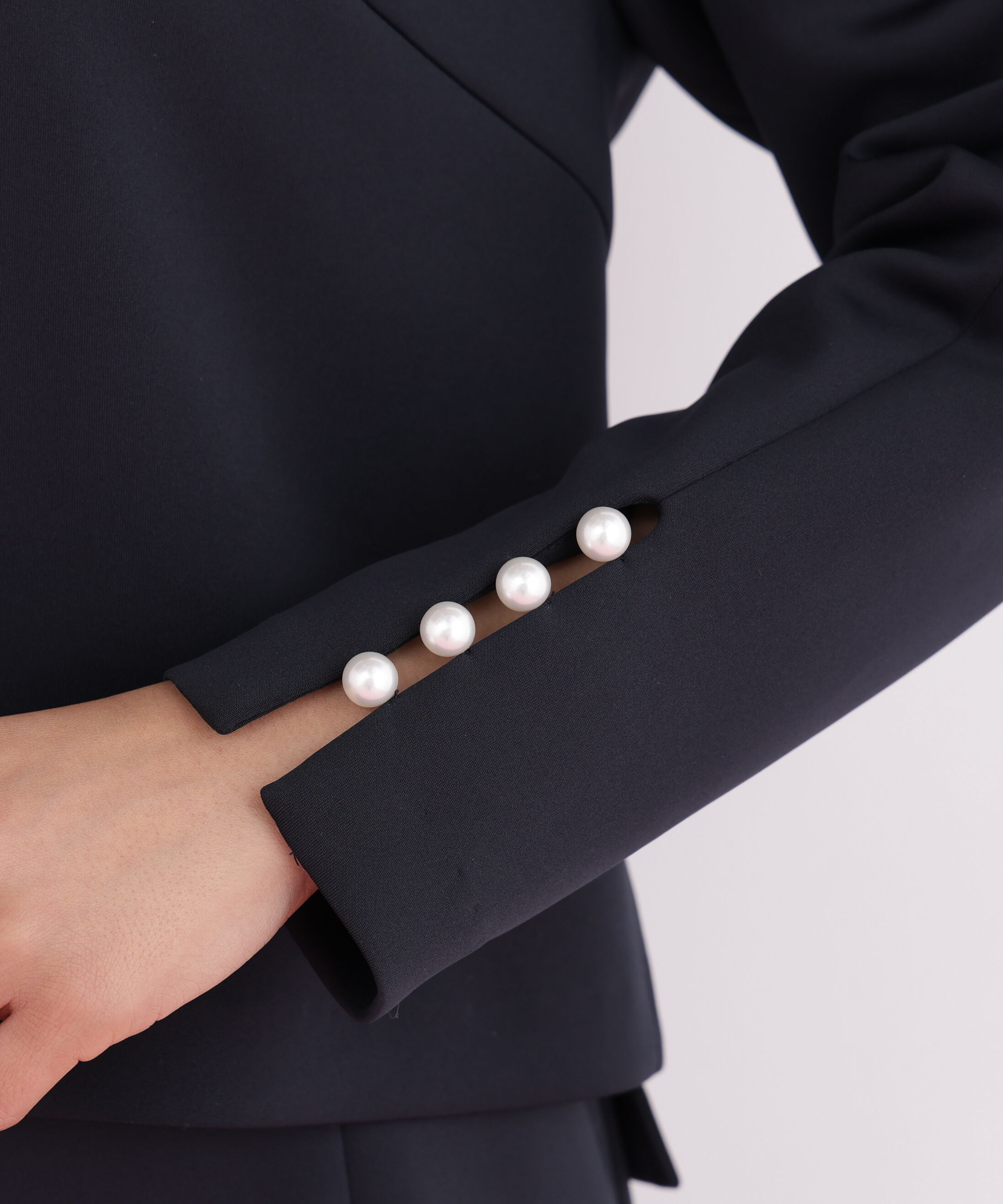  「パールビーズスリーブジャージトップス」|シャツ・ブラウス|