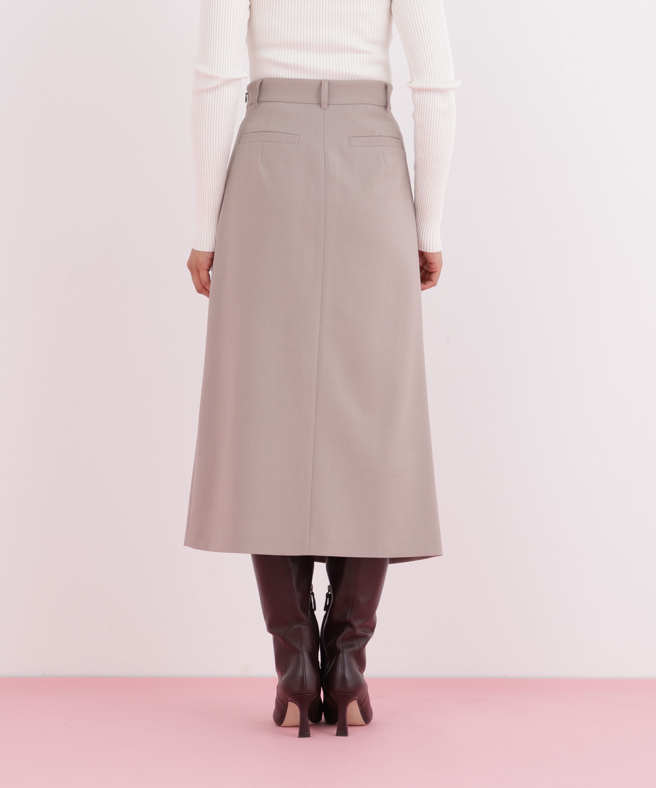  「サイドパッチタックスカート」|スカート|