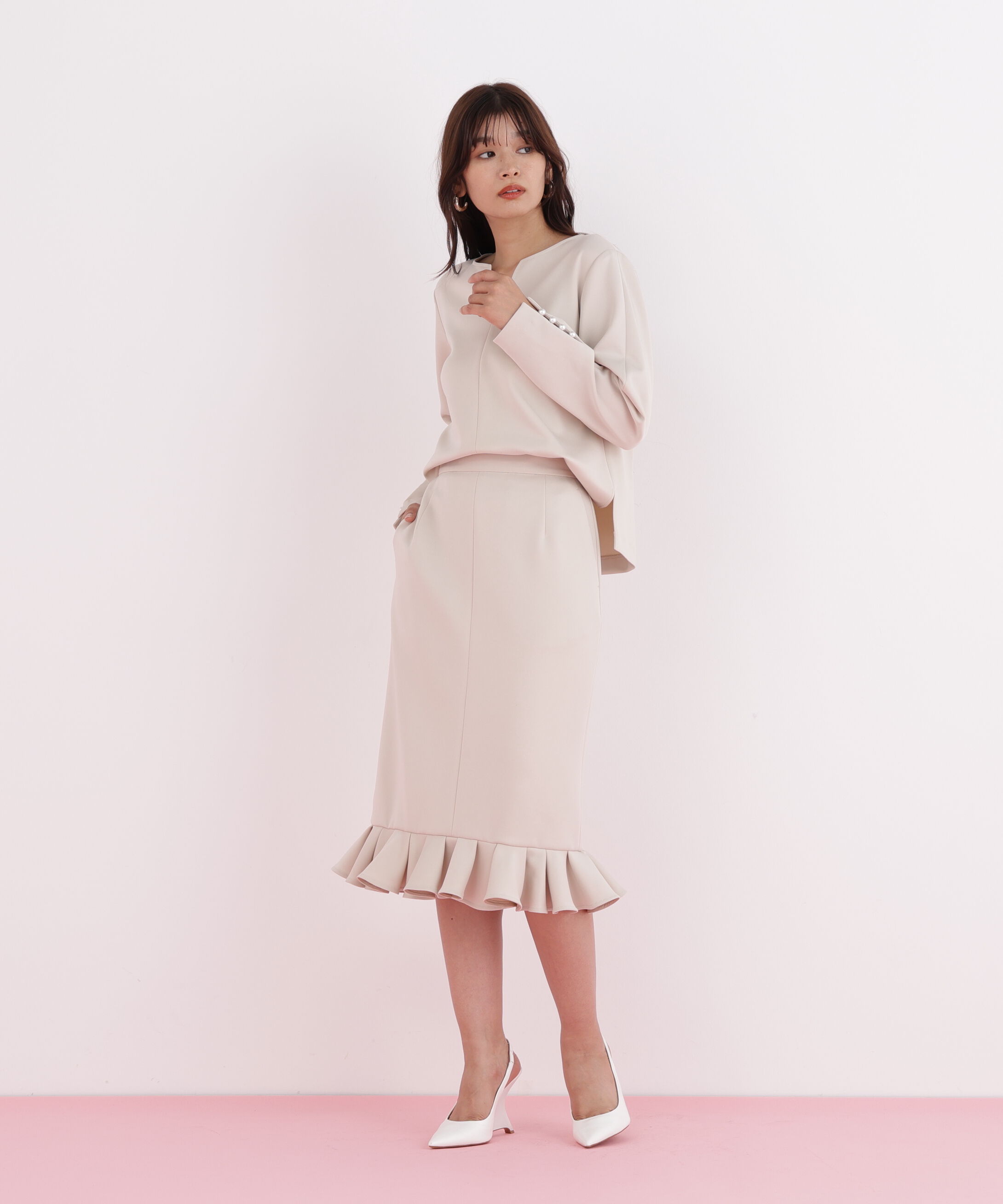  「ラッフルヘムジャージスカート」|スカート|