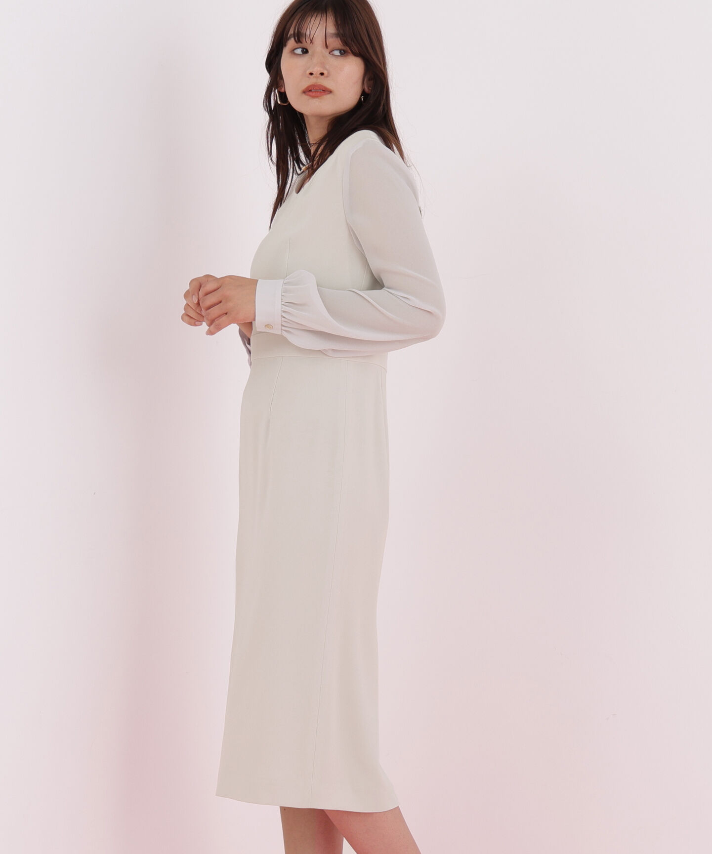  「ダイヤモンドネックコンビワンピース」|ワンピース|