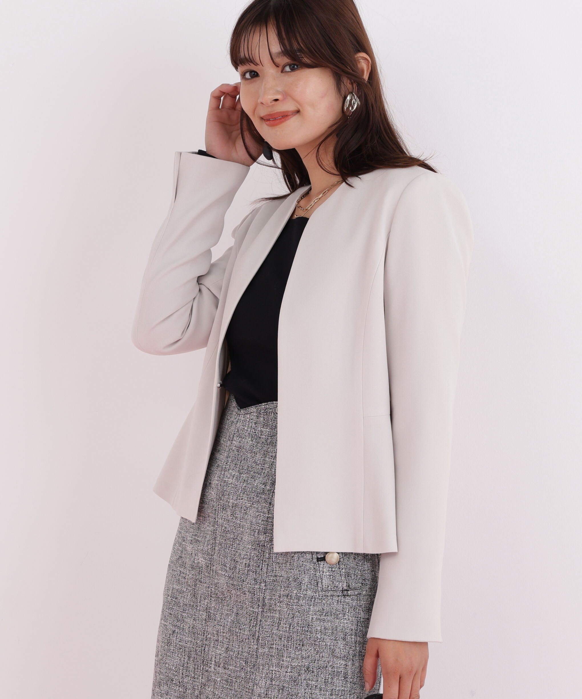  「キーネックペプラムジャケット」|その他|