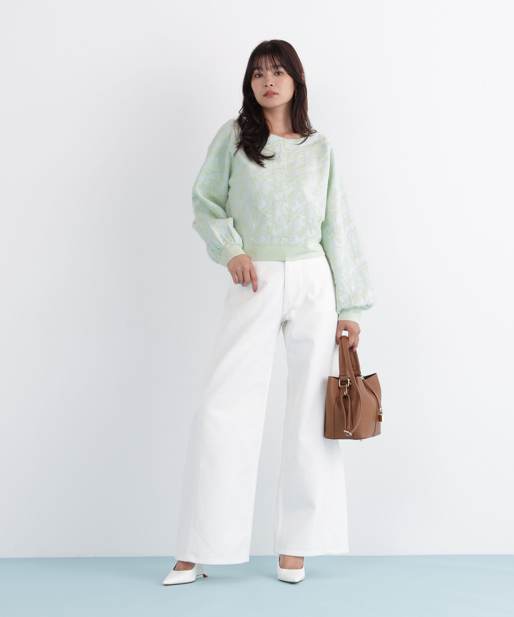  「ニットジャガードＶネックプルオーバー」|ニット・セーター|