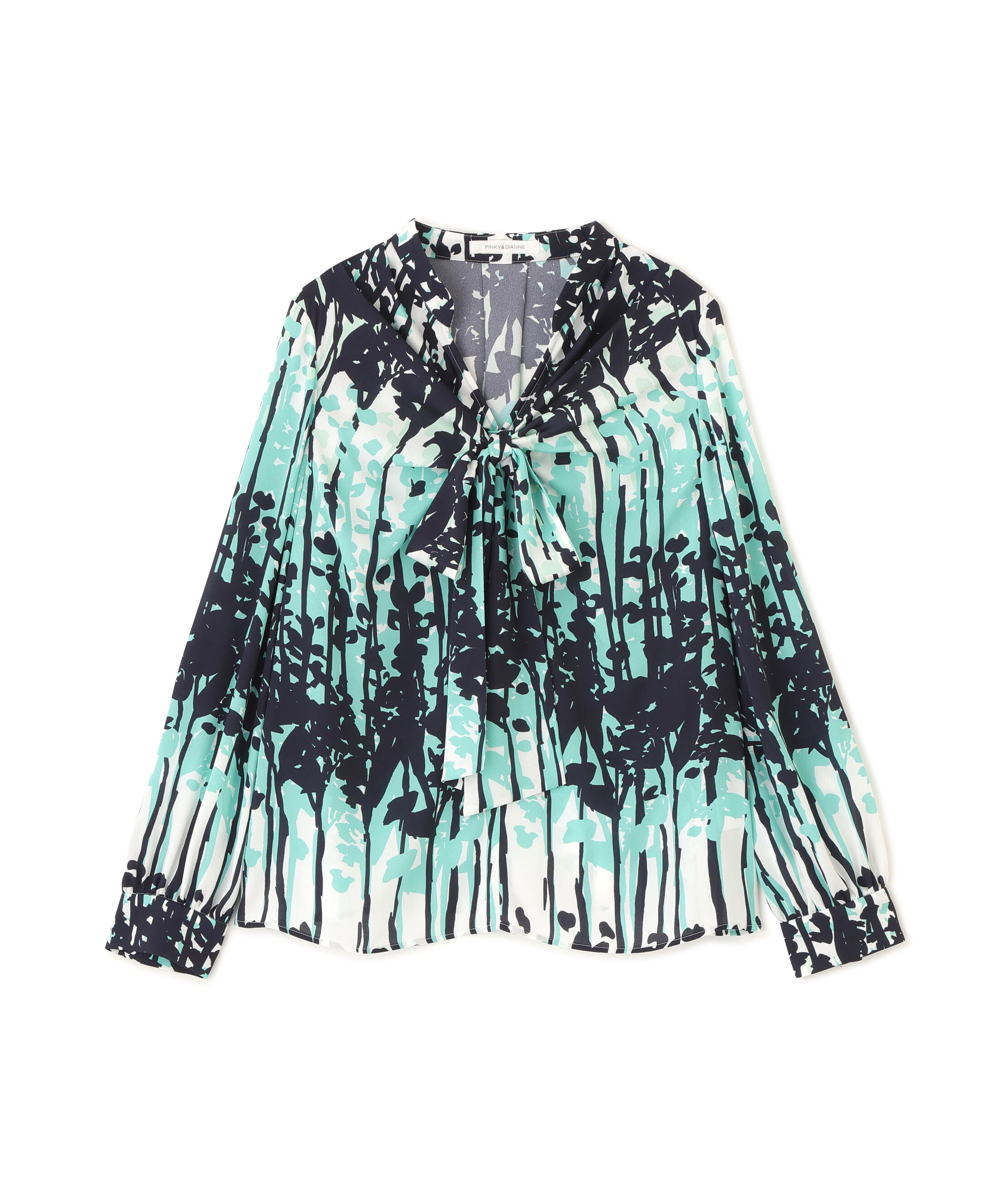  「インクフォレストプリントリボンブラウス」|シャツ・ブラウス|