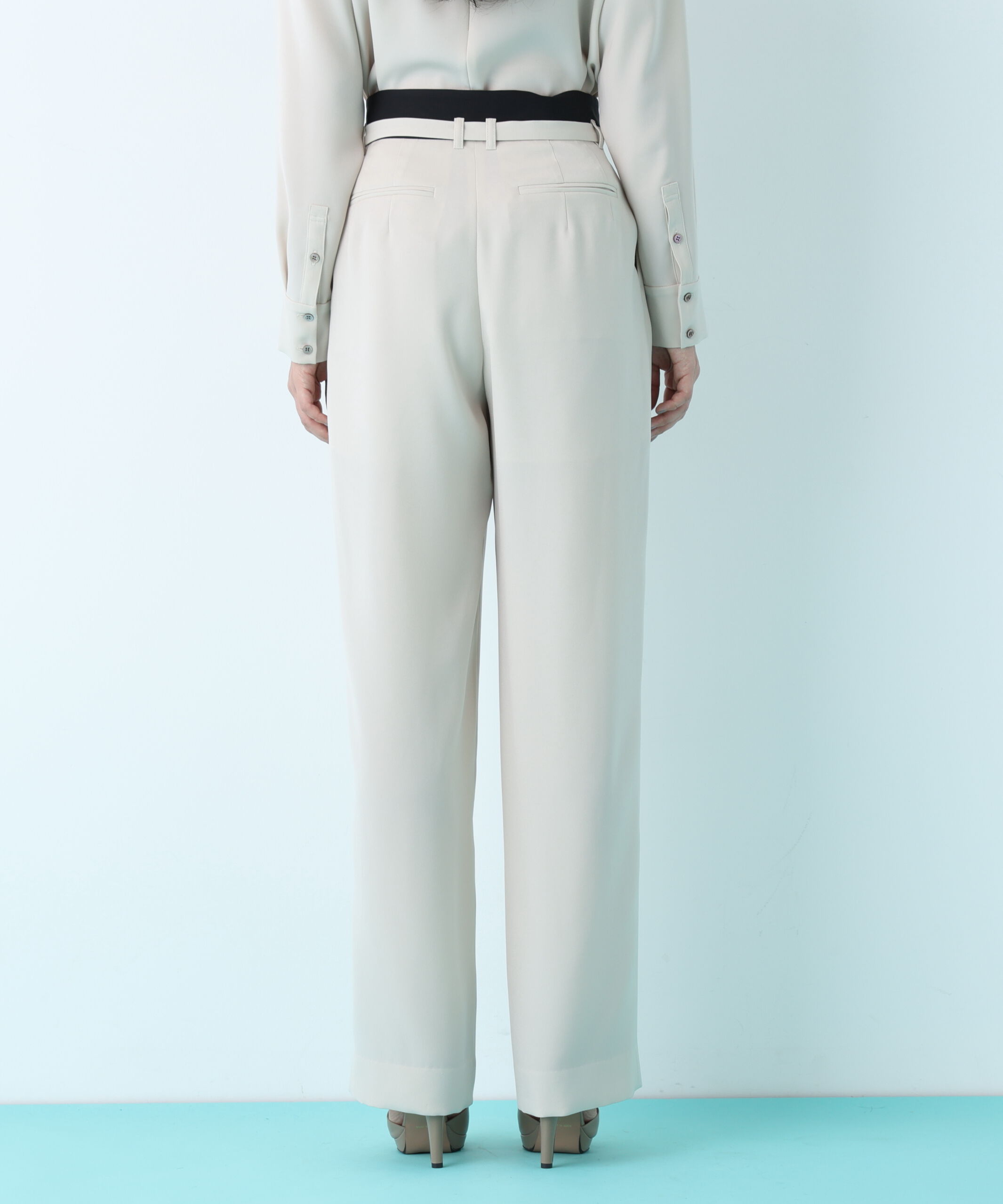  「ダブルサテンタックワイドパンツ」|その他|