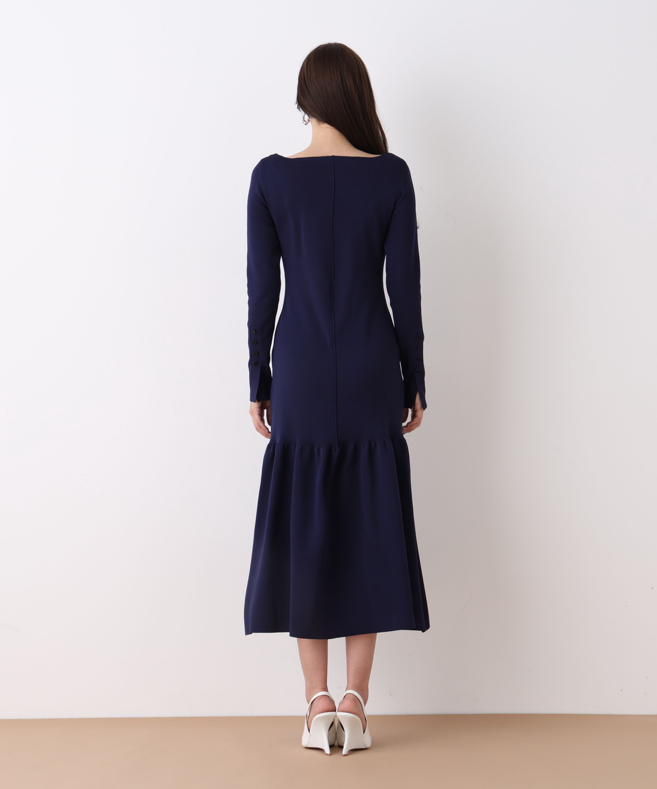  「ボートネックマーメイドニットワンピース」|ワンピース|