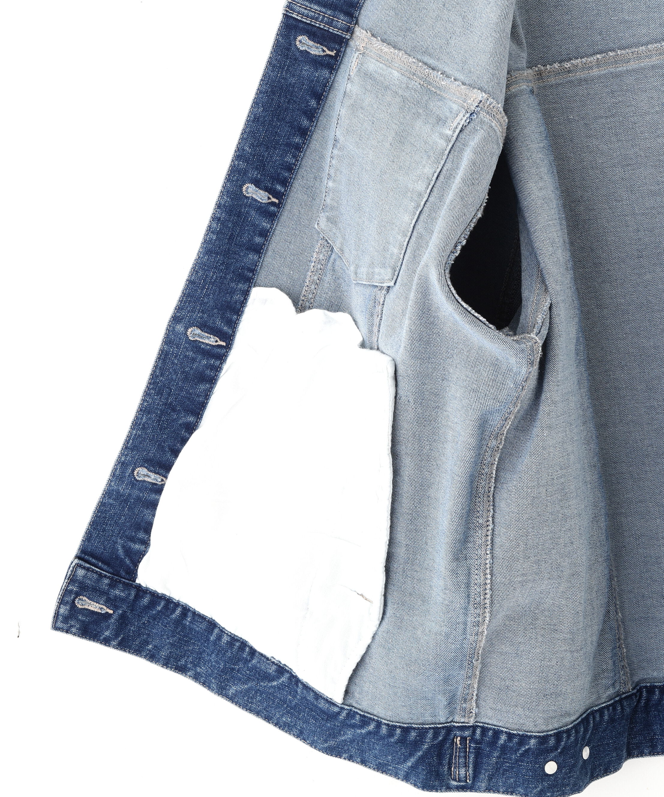  「ルーズカラーデニムジャケット」|ブルゾン・スタジャン|