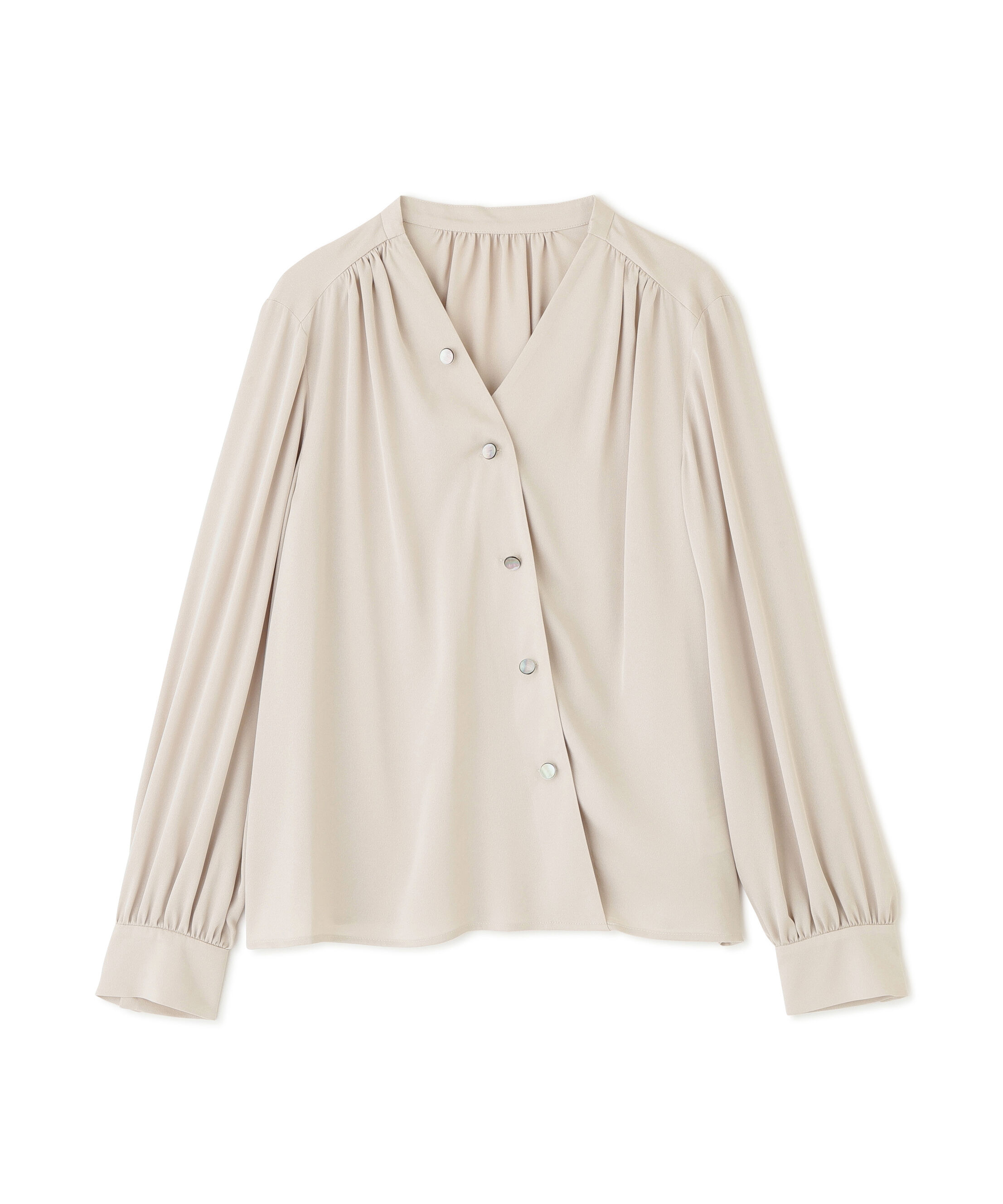 「Ｖネックボタンブラウス」|シャツ・ブラウス|