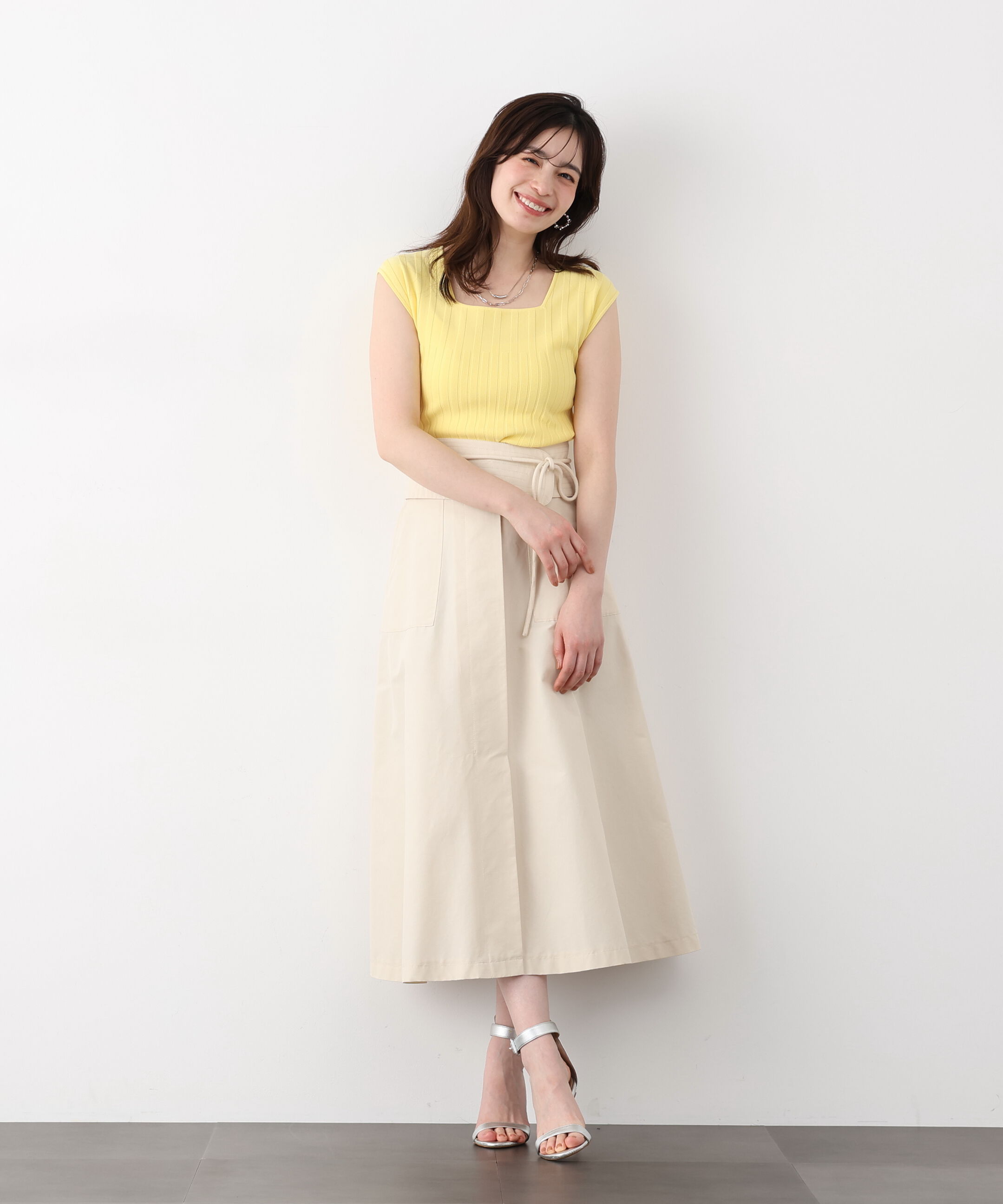  「スクエアネックニットトップス」|ニット・セーター|