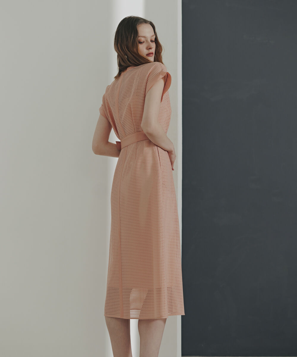  「［美香さん着用］メッシュッレースコンビワンピース」|ワンピース|