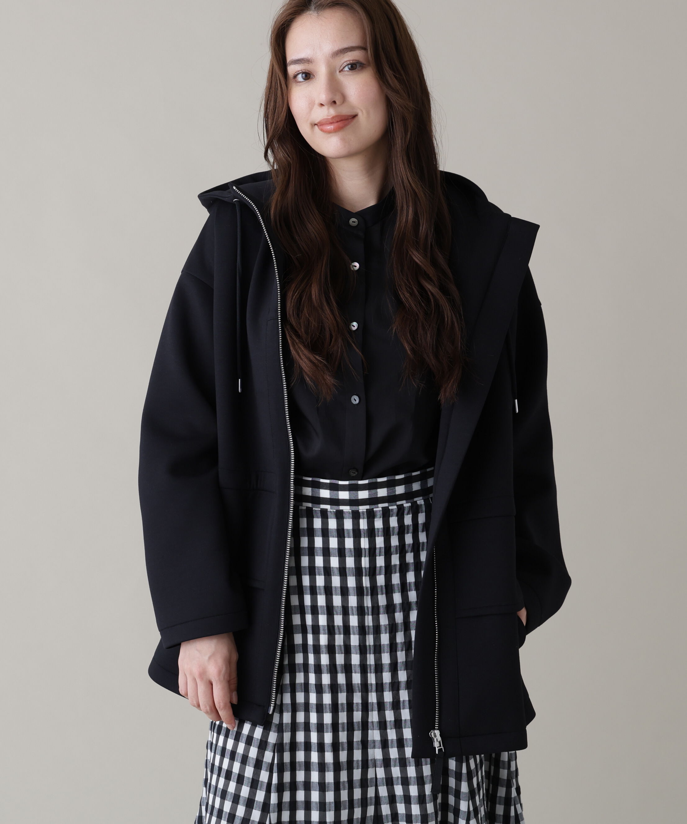  「ウエストフレアダンボールフーディー」|ブルゾン・スタジャン|