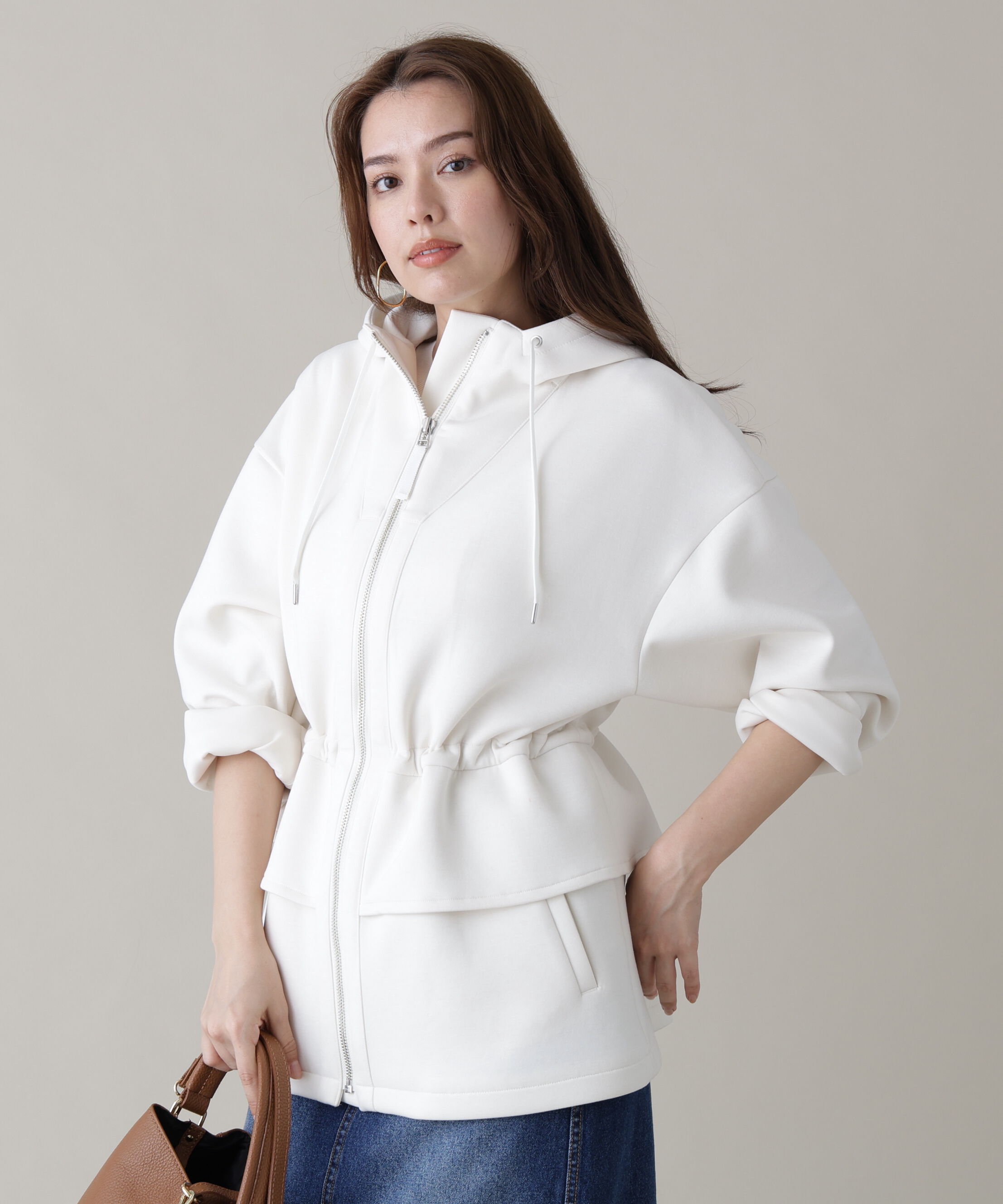  「ウエストフレアダンボールフーディー」|ブルゾン・スタジャン|