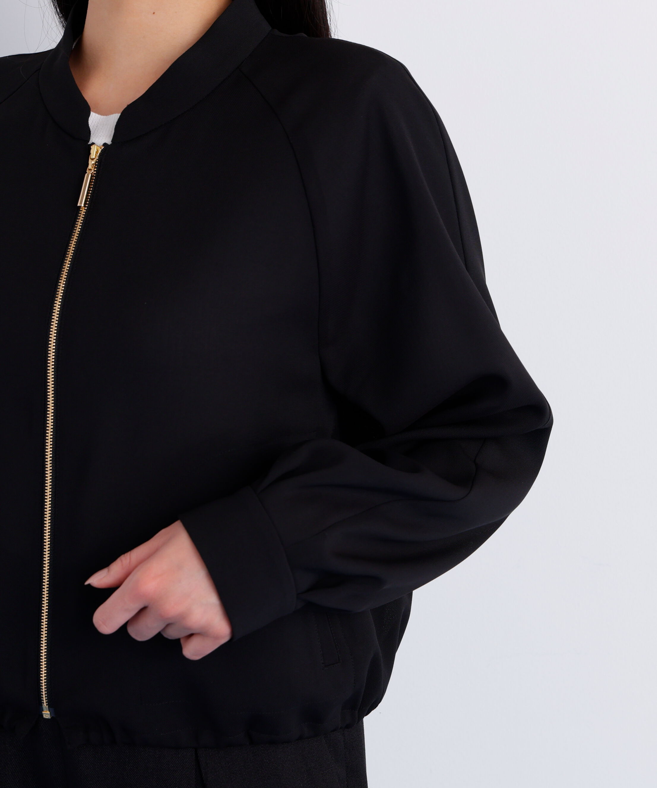  「［美香さん着用］シアーカラミショートブルゾン」|ブルゾン・スタジャン|