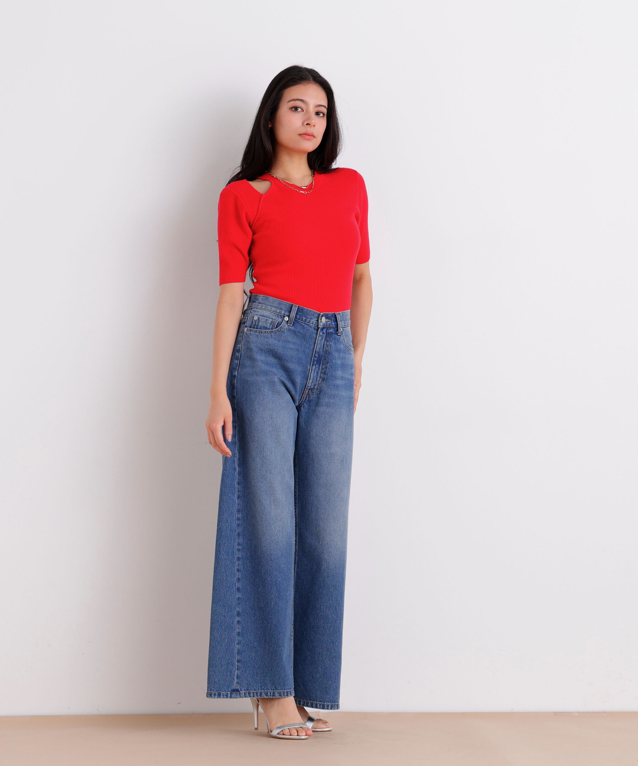  「［美香さん着用］カッティングニットプルオーバー」|ニット・セーター|