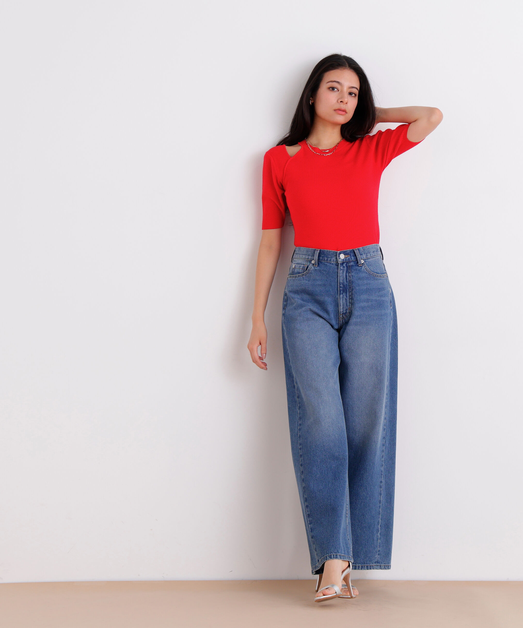  「［美香さん着用］カッティングニットプルオーバー」|ニット・セーター|