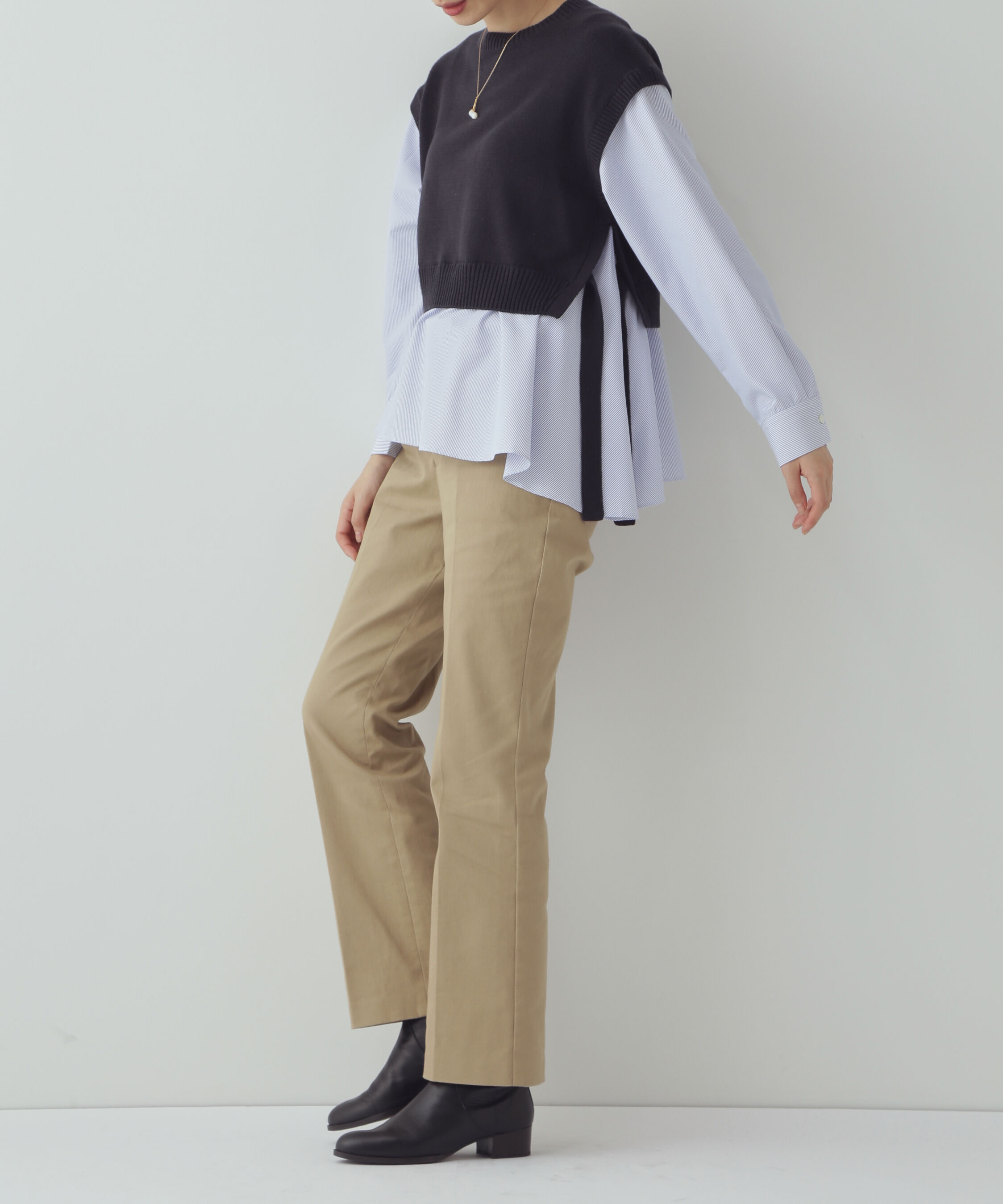  「◆布帛コンビニットプルオーバー」|ニット・セーター|