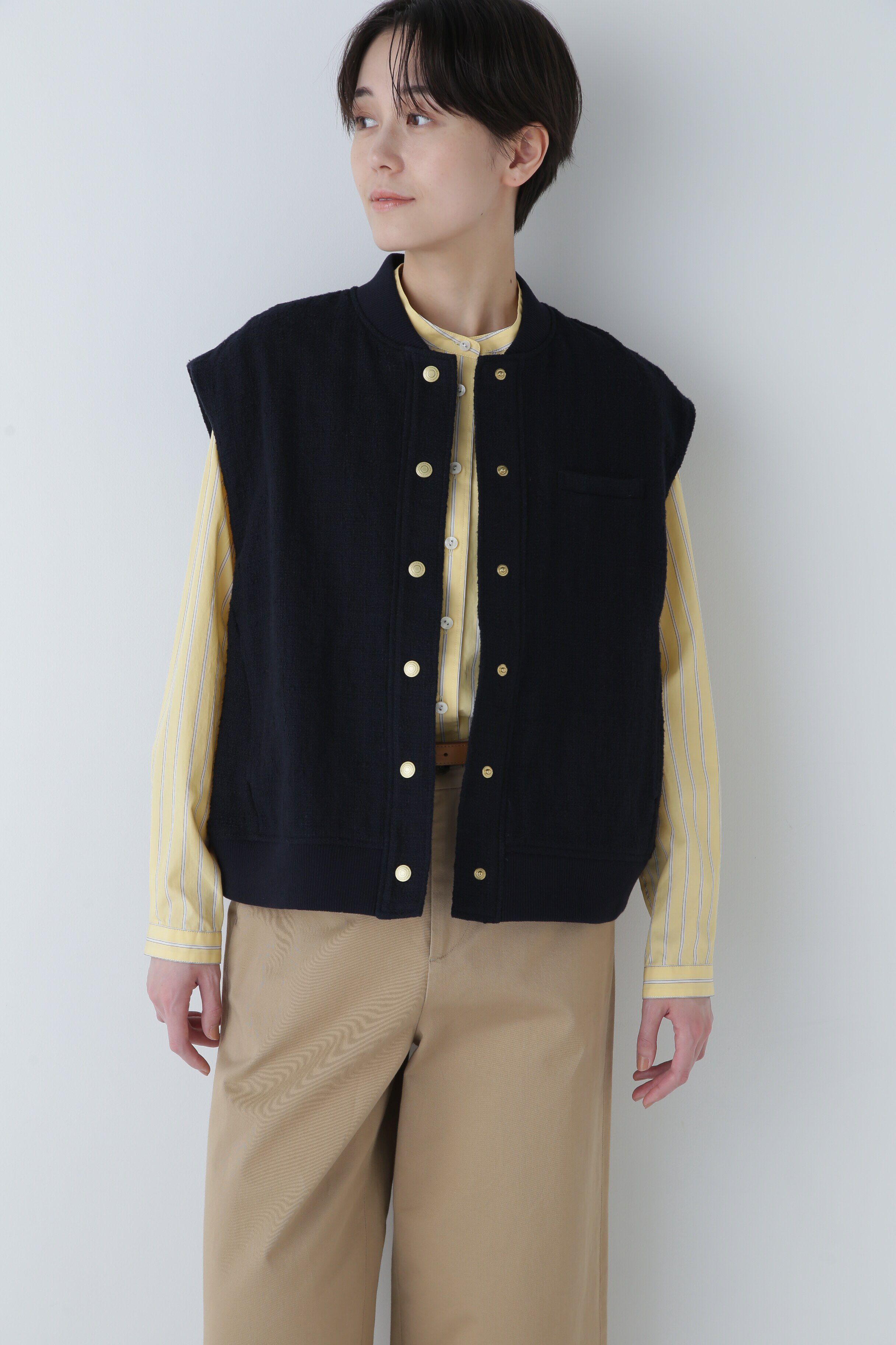  「◆ブッチャーツィードベスト」|その他|ネイビー