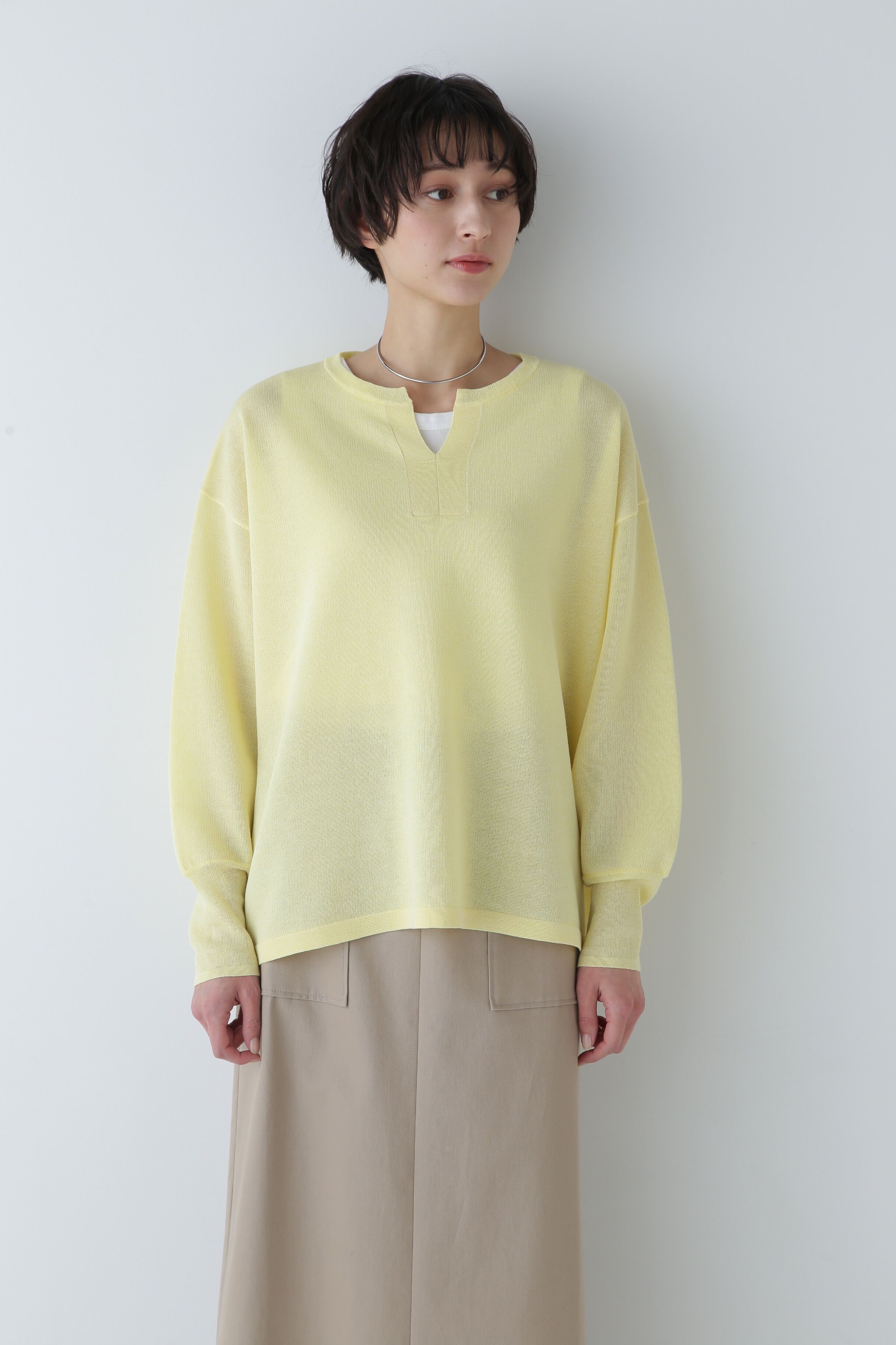  「◆キーネックメランジニット」|ニット・セーター|