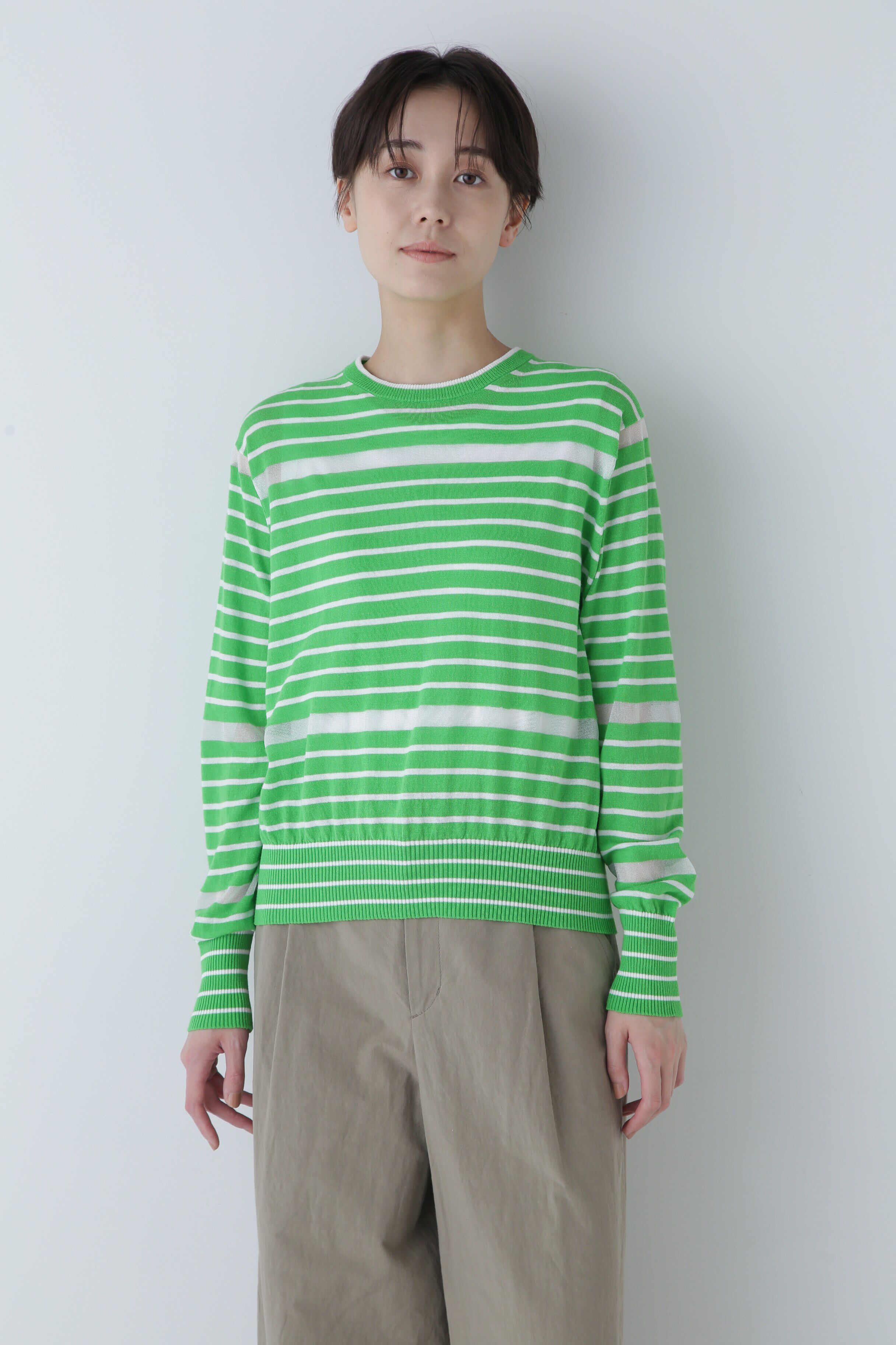  「◆シアーボーダーニット」|ニット・セーター|