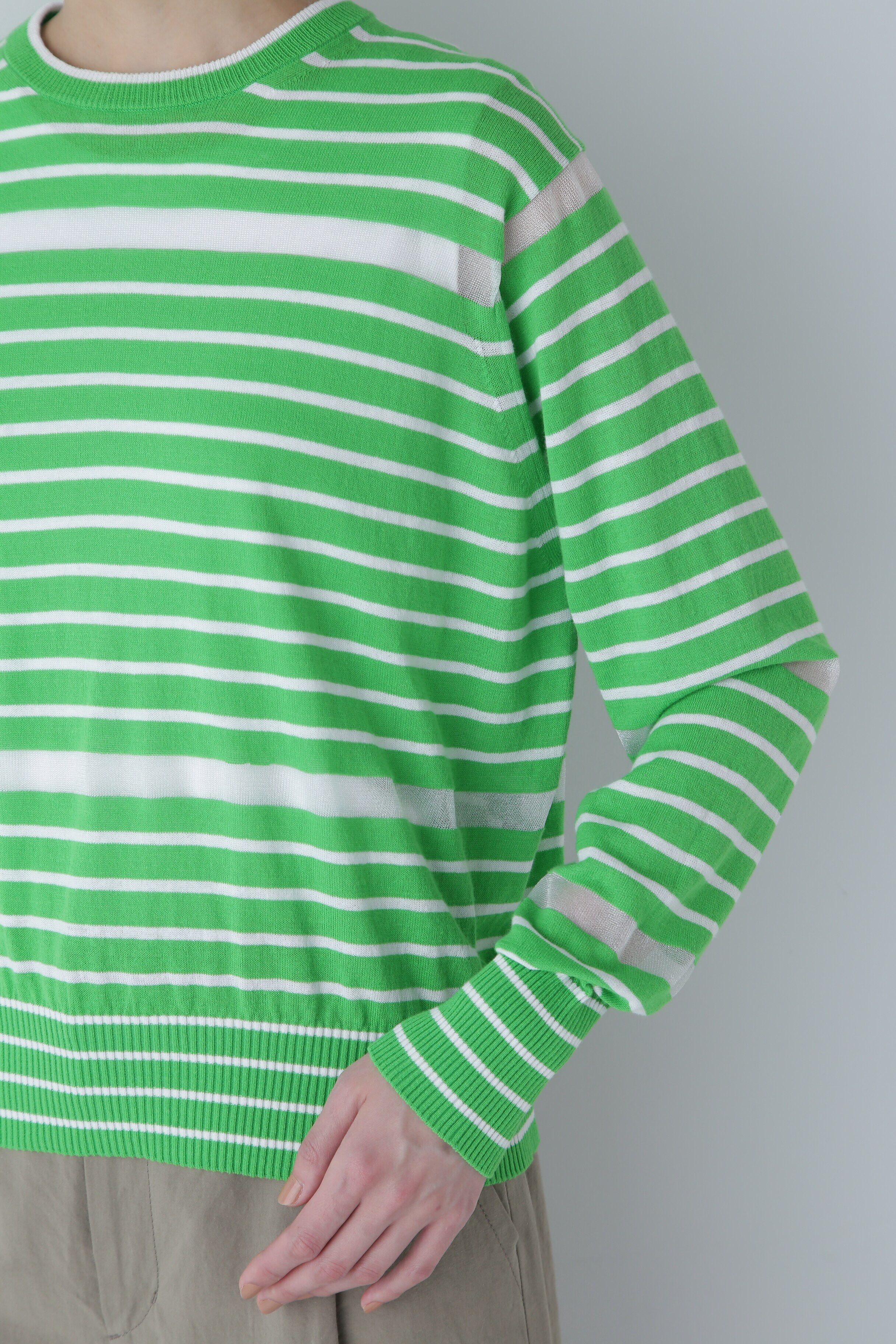  「◆シアーボーダーニット」|ニット・セーター|