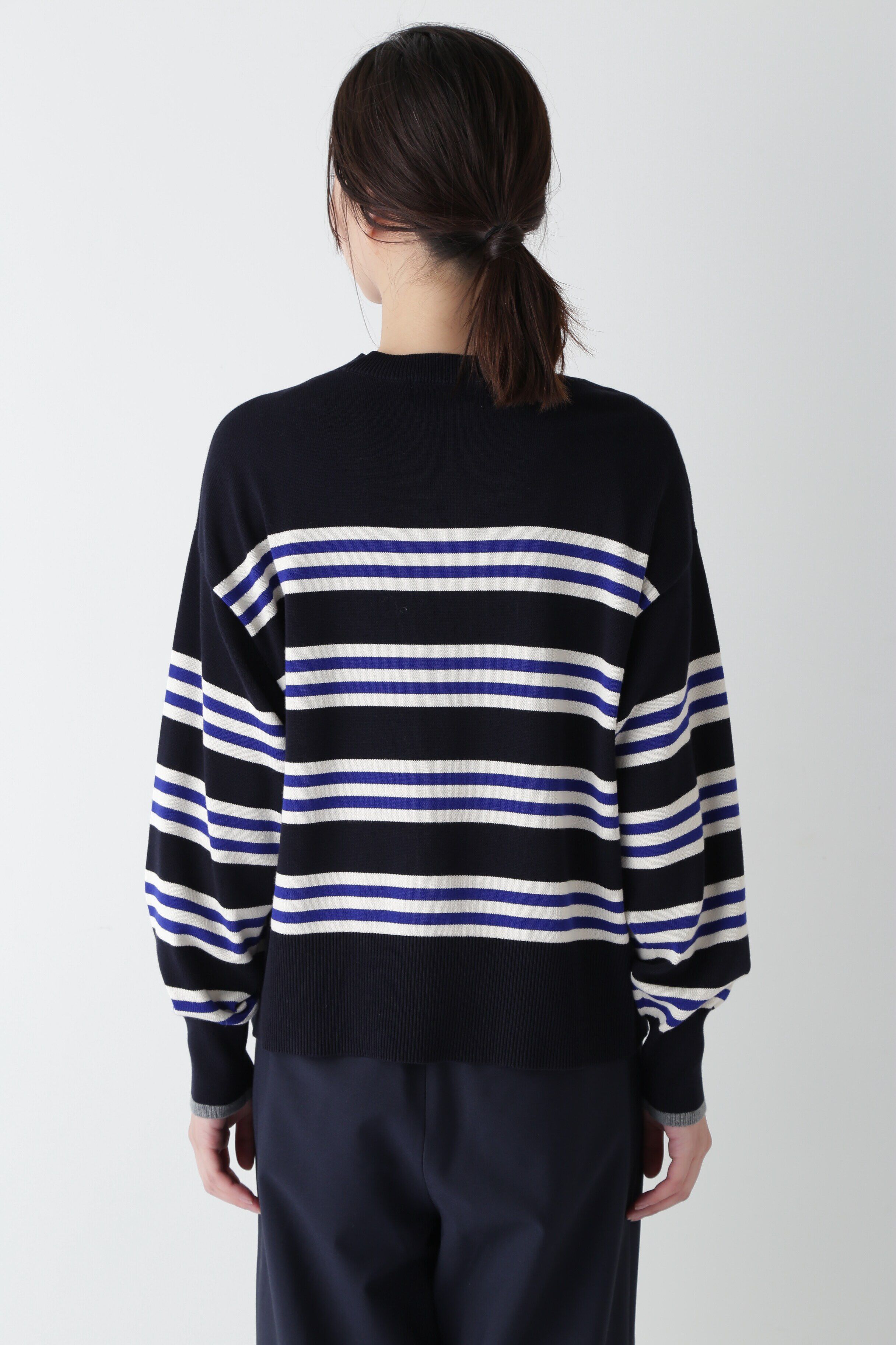  「◆オーガニックコットンランダムボーダープルオーバー」|ニット・セーター|