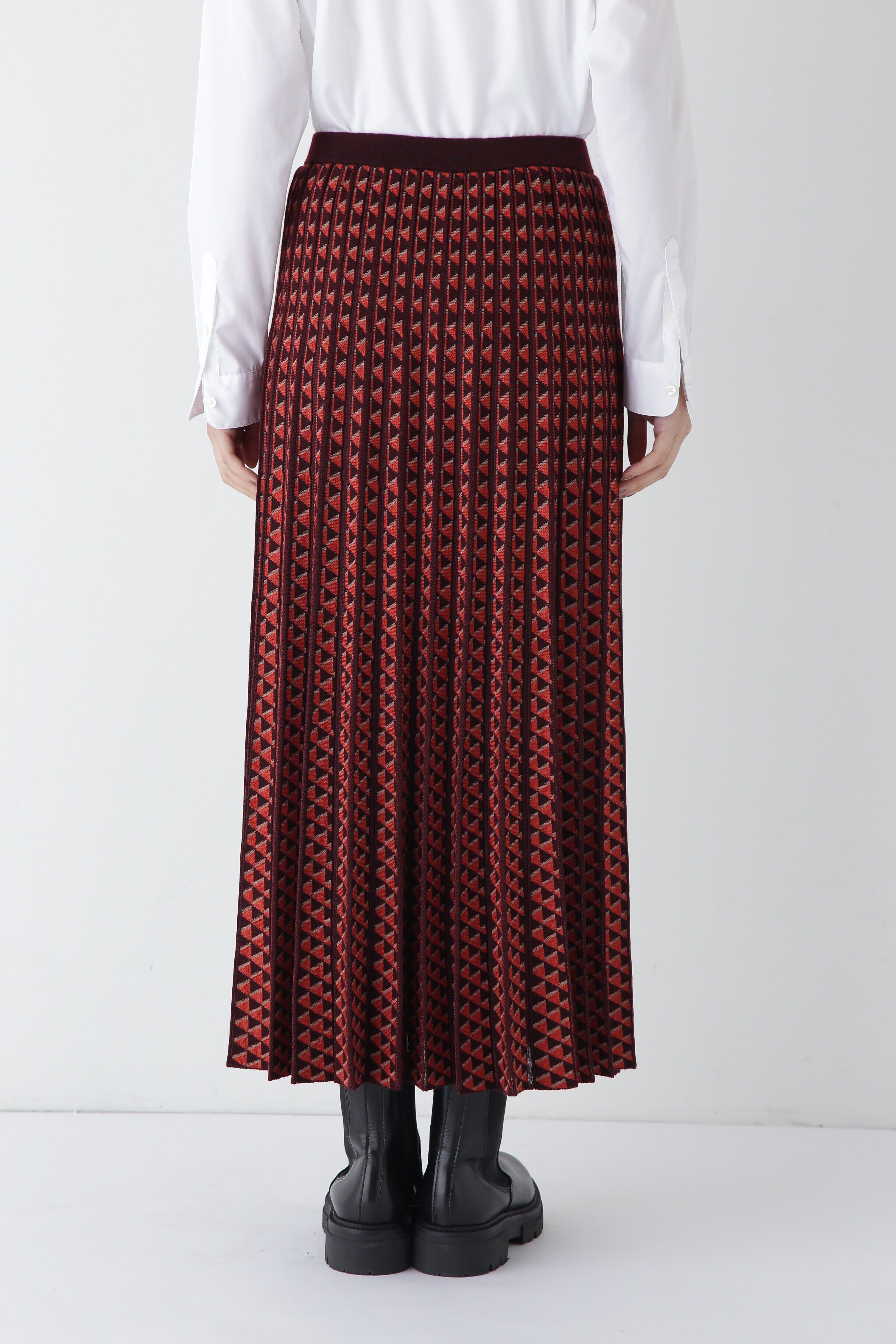  「◆幾何柄ジャガードプリーツスカート」|スカート|