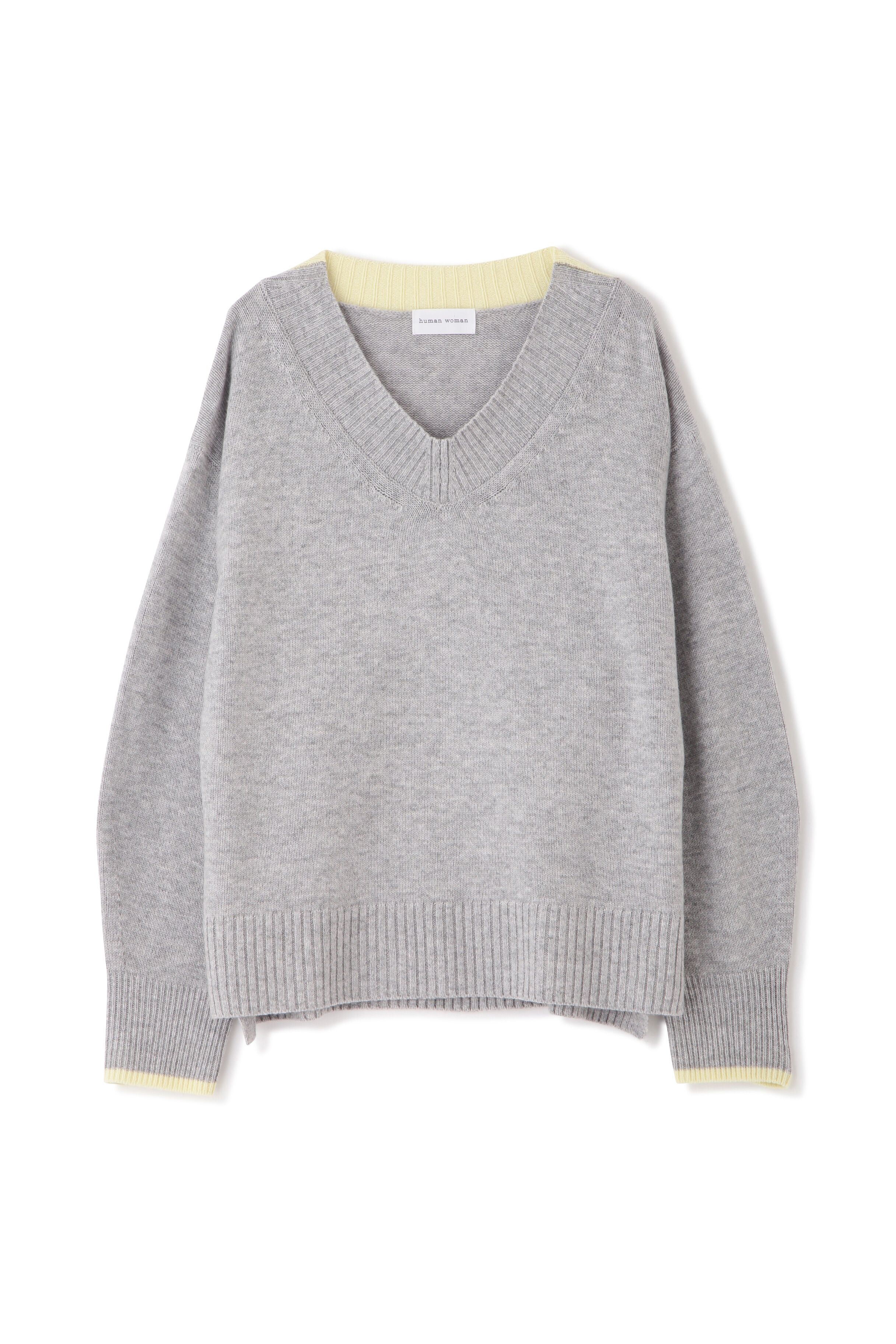  「◆ウールカシミヤＶネックニットプルオーバー」|ニット・セーター|