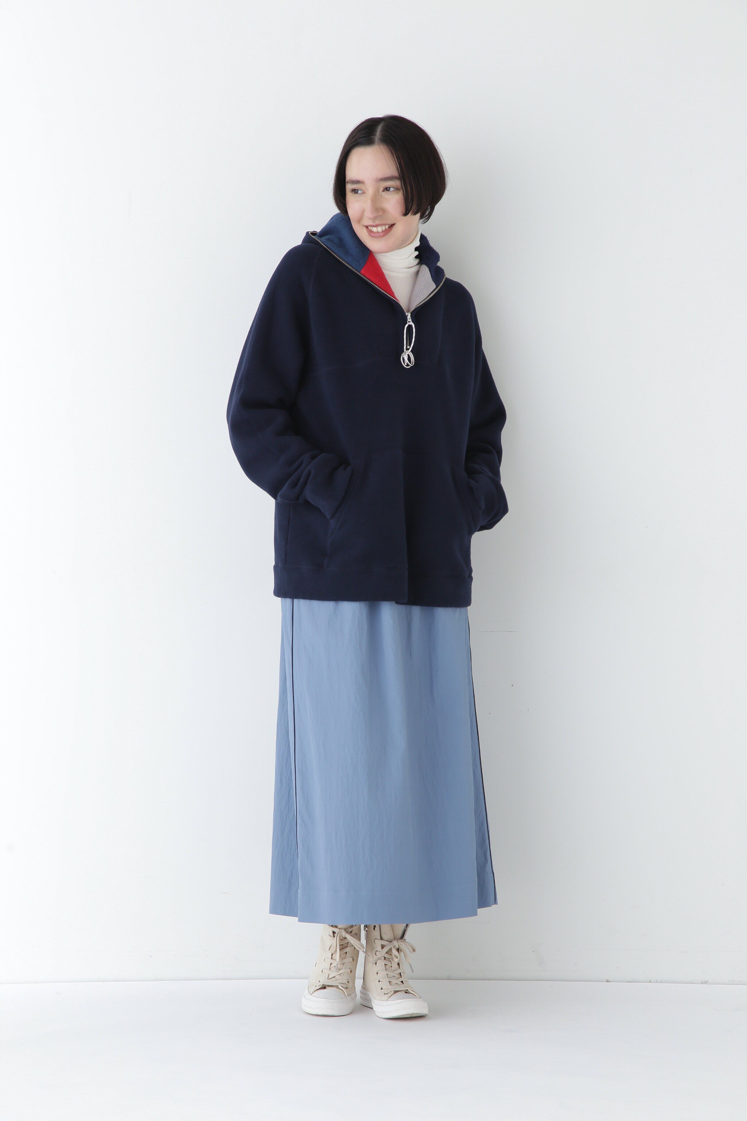  「◆マットツイル脇配色ラインスカート」|スカート|