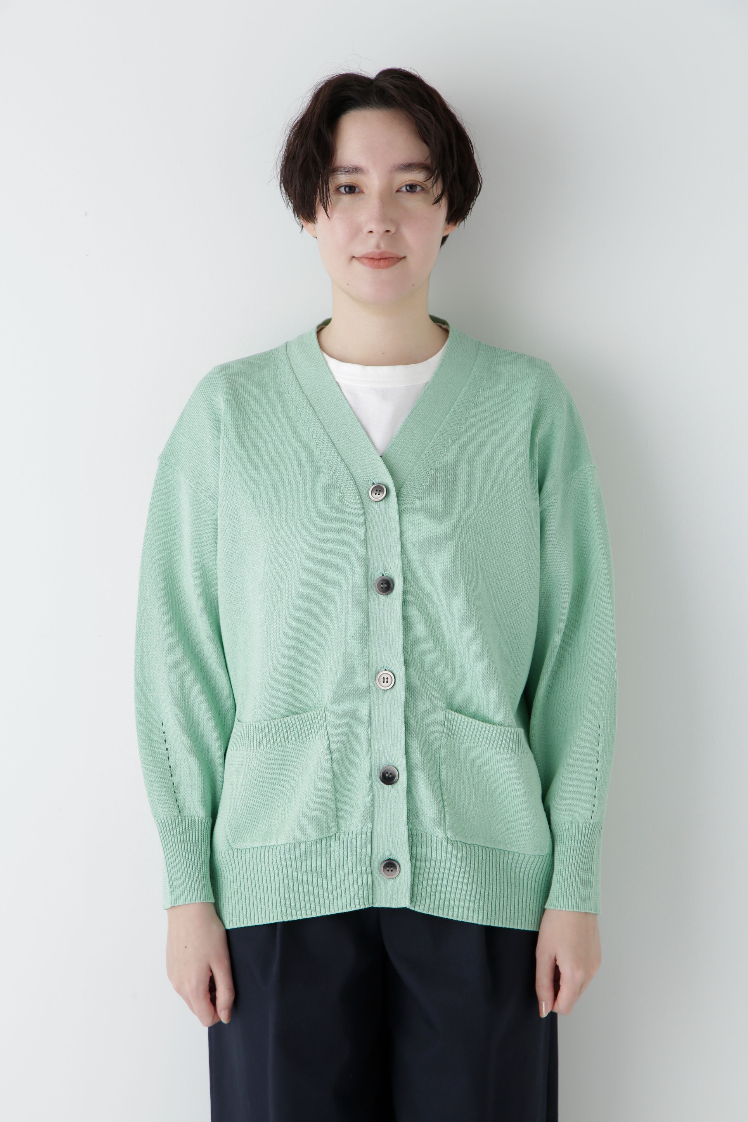  「◆【ウォッシャブル】ペーパーヤーンミドル丈カーディガン」|ニット・セーター|