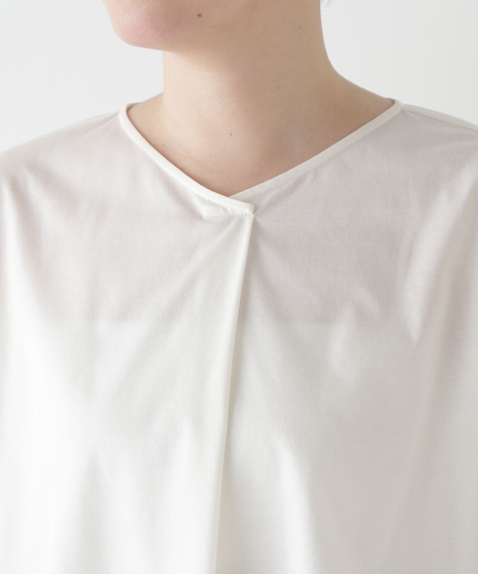  「◆【接触冷感】プリーツドッキングカットソープルオーバー」|Tシャツ・カットソー|