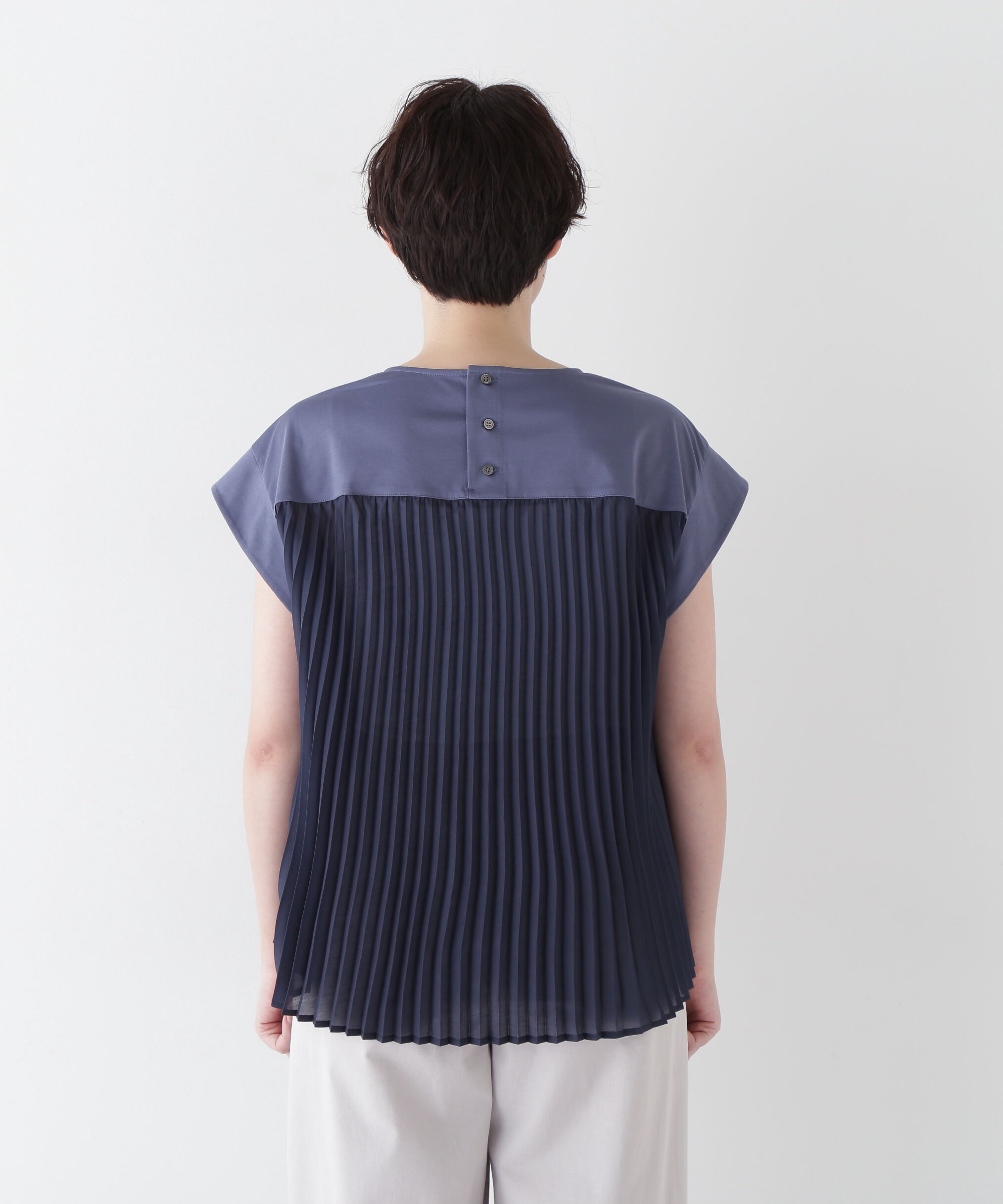  「◆【接触冷感】プリーツドッキングカットソープルオーバー」|Tシャツ・カットソー|