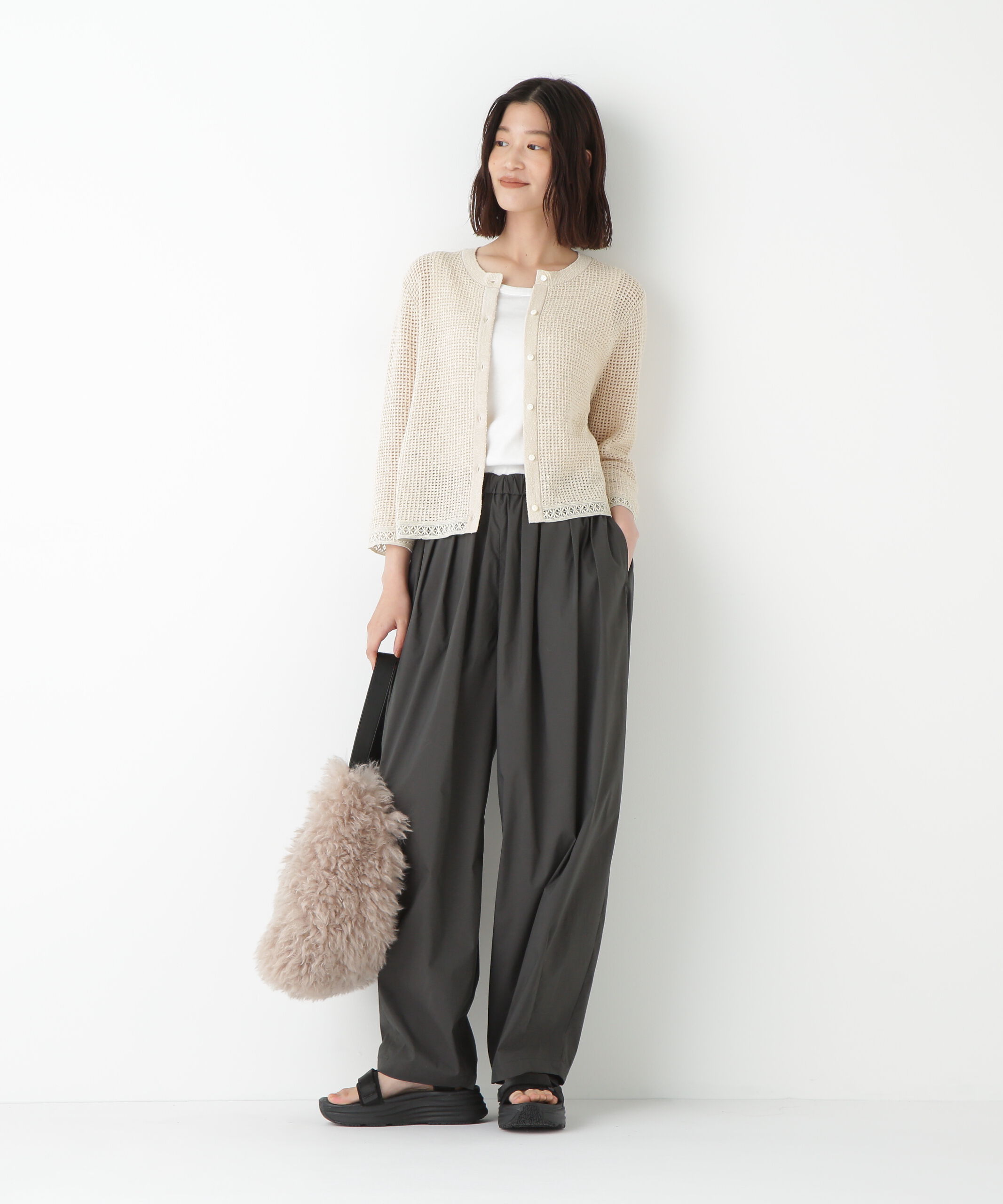  「◆透かしブークレニットカーディガン」|ニット・セーター|