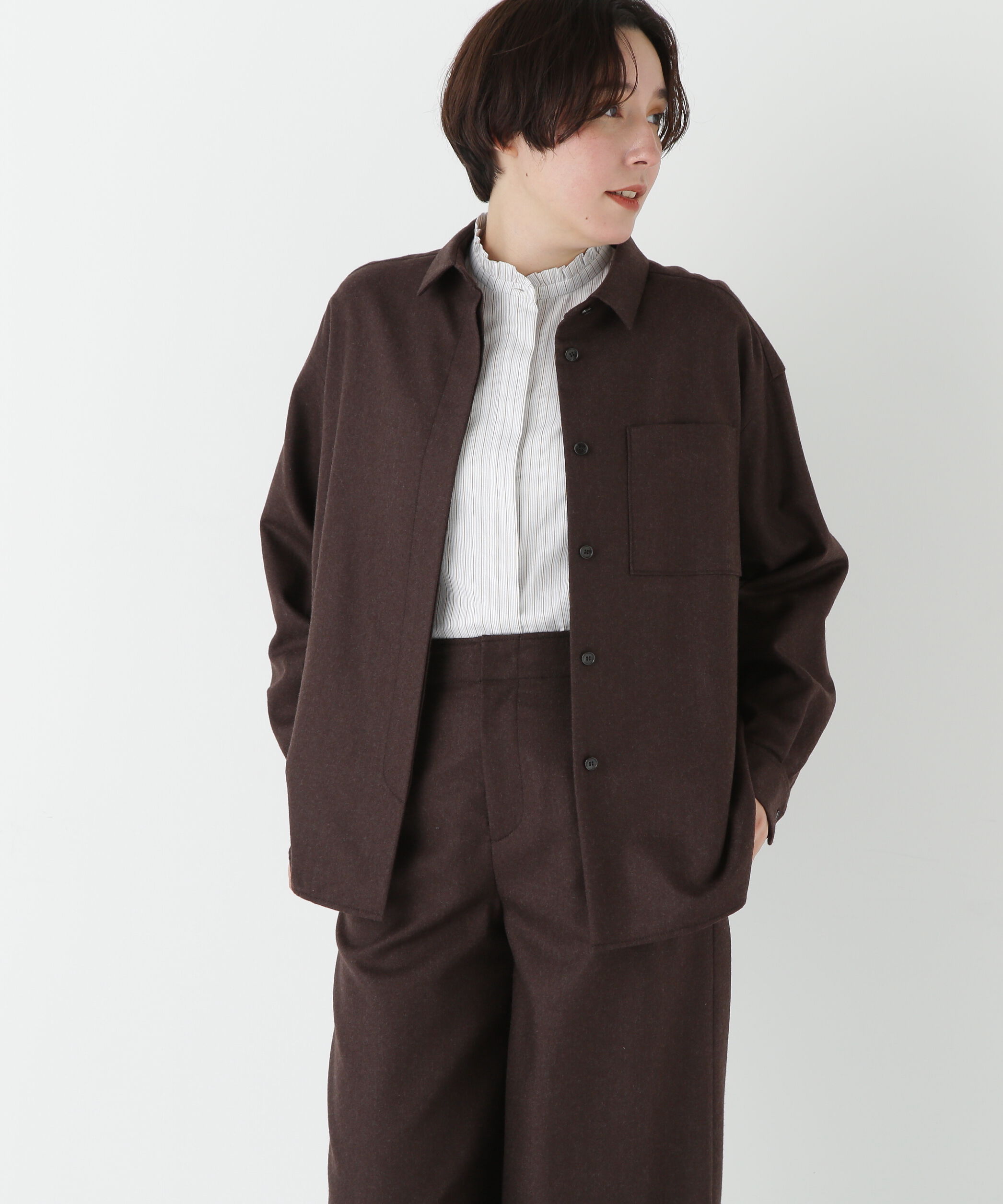  「◆ライトフラノウォッシャブルシャツ」|シャツ・ブラウス|