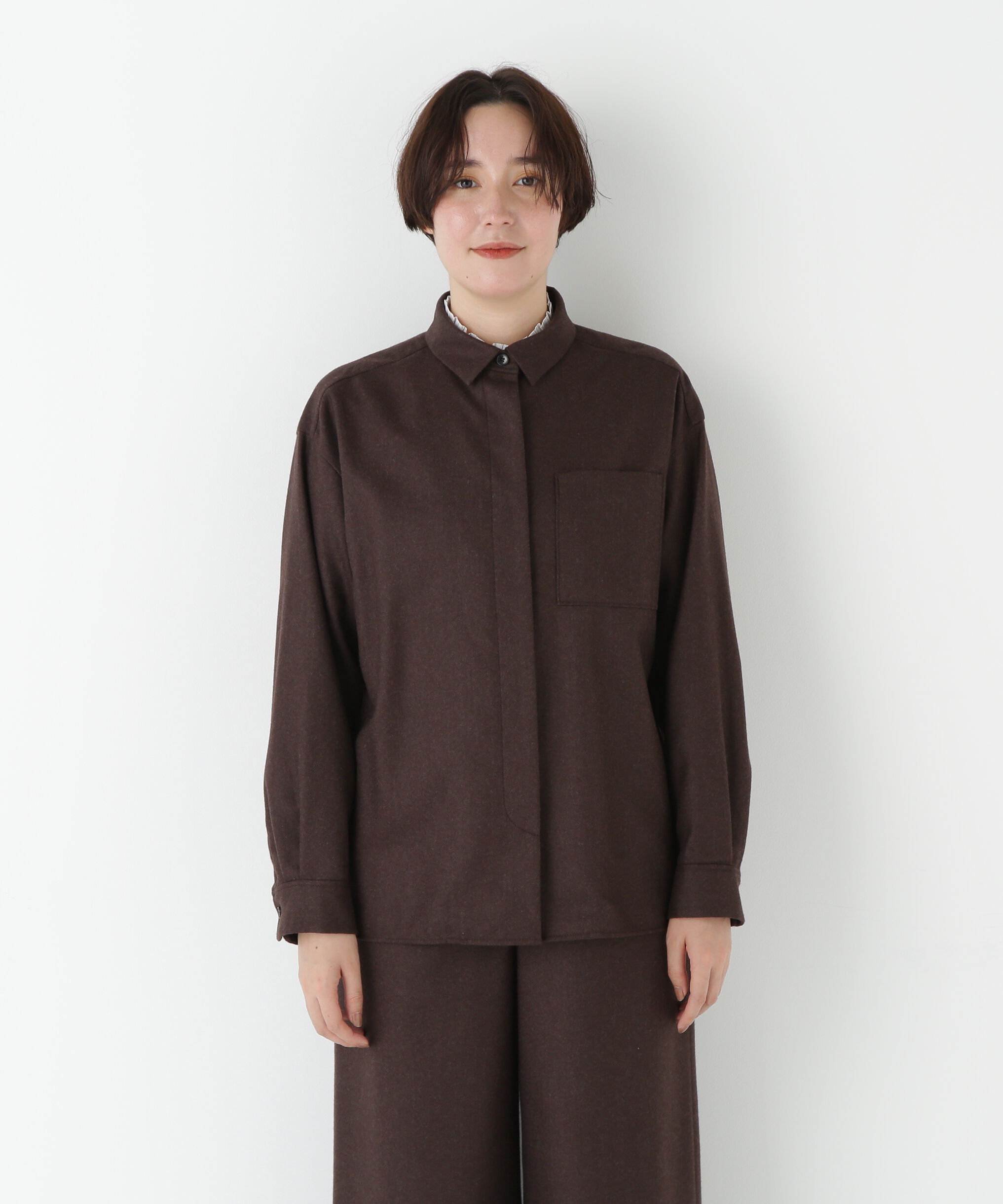  「◆ライトフラノウォッシャブルシャツ」|シャツ・ブラウス|