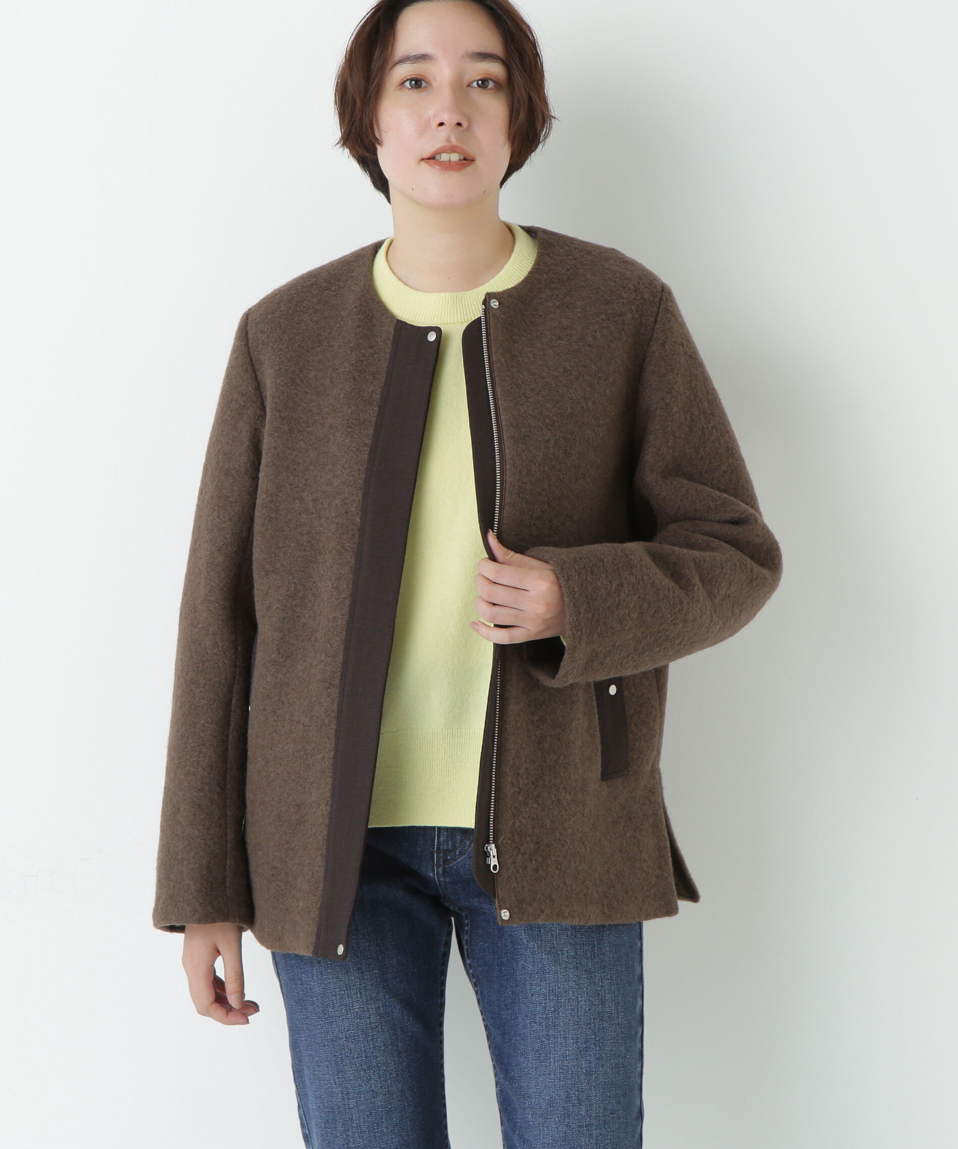  「◆スライバージップジャケット」|その他|ブラウン