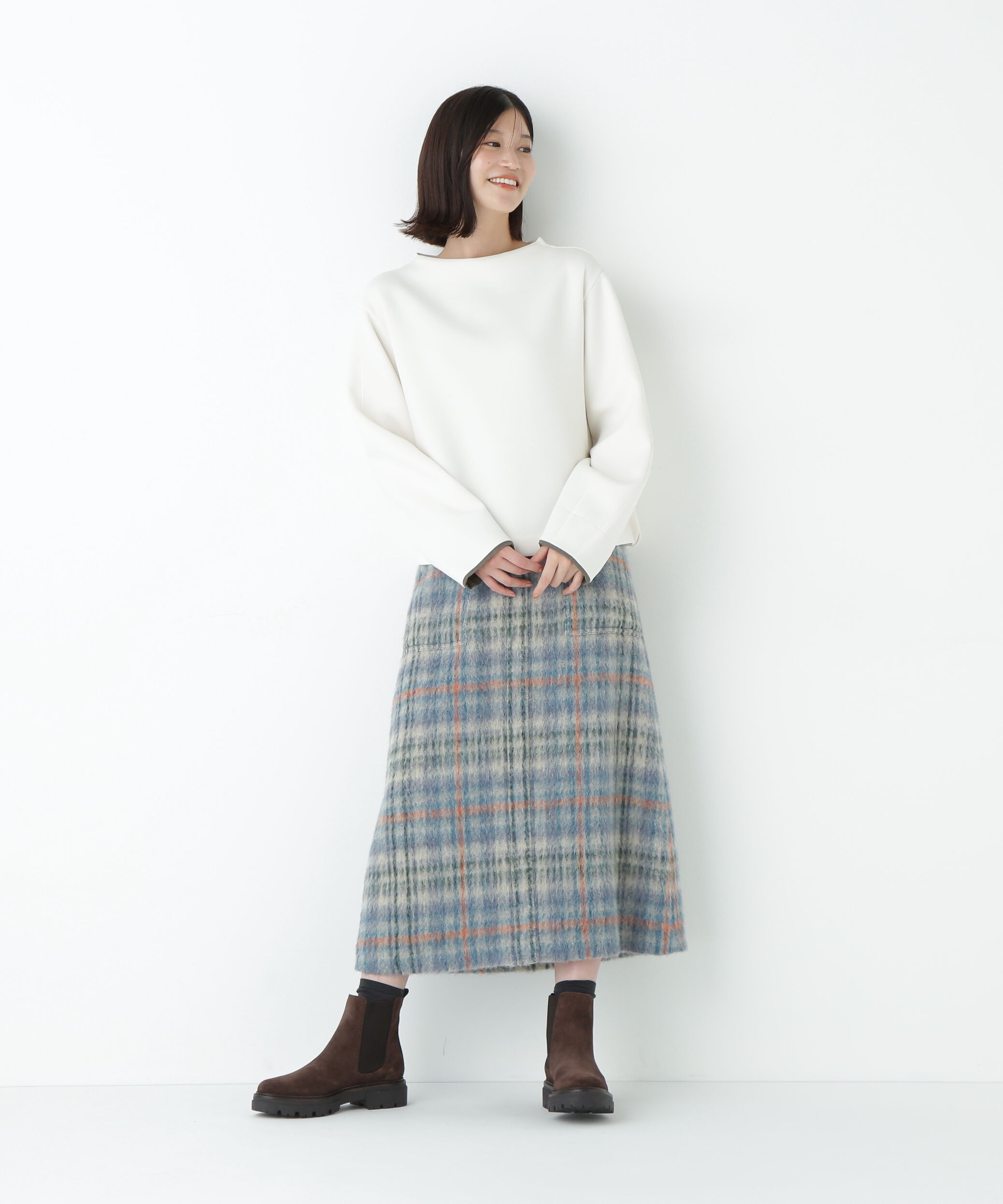  「チェックドッキングダンボールプルオーバー」|Tシャツ・カットソー|